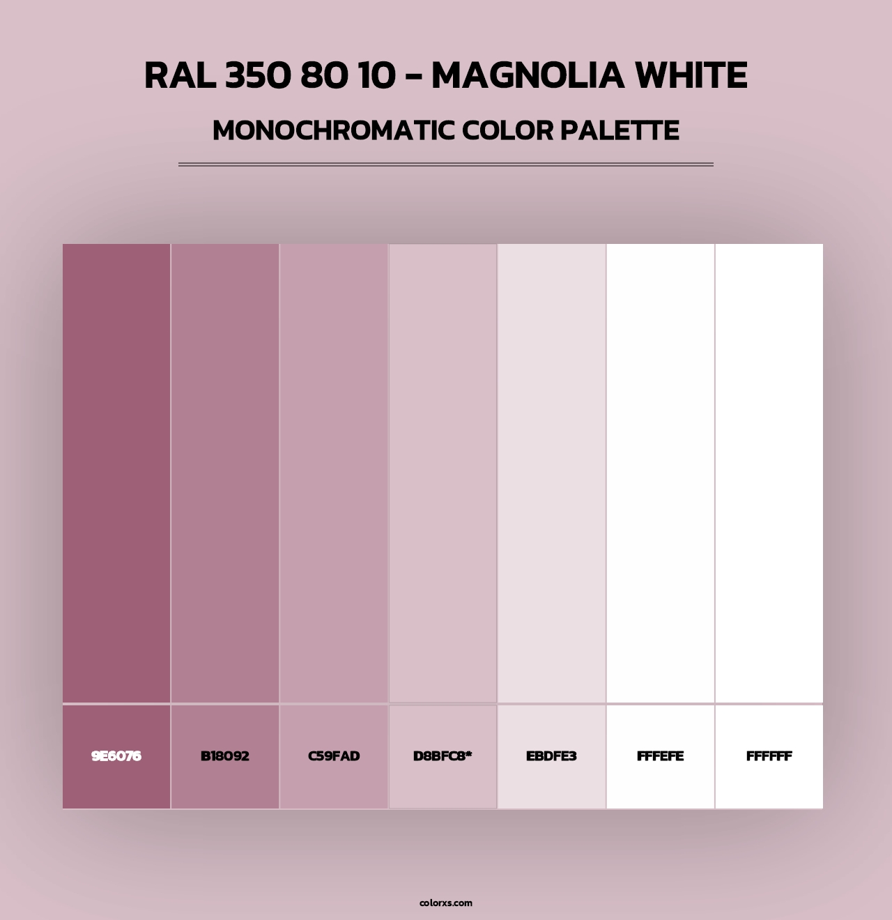 RAL 350 80 10 - Magnolia White - Monochromatic Color Palette