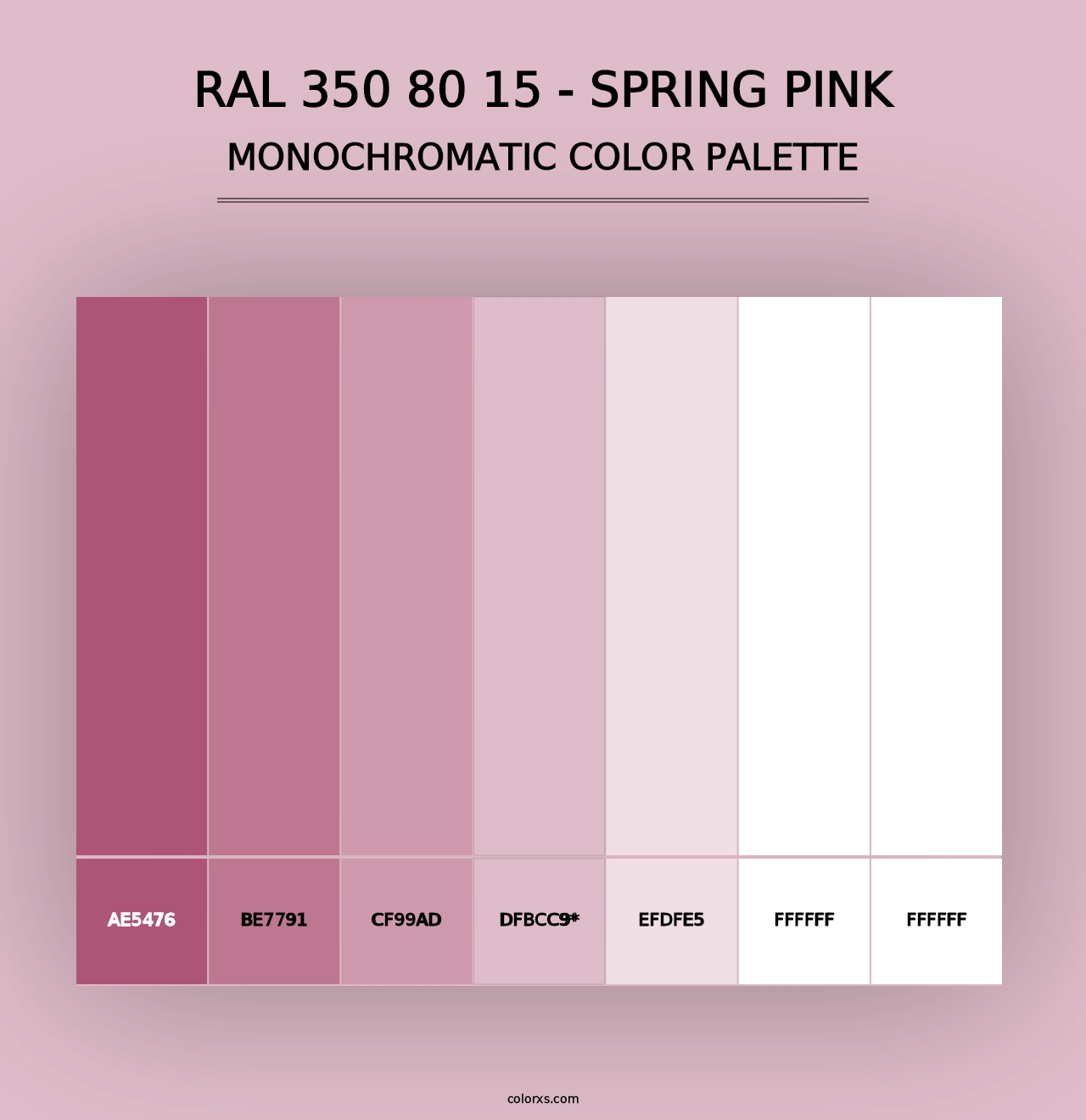 RAL 350 80 15 - Spring Pink - Monochromatic Color Palette