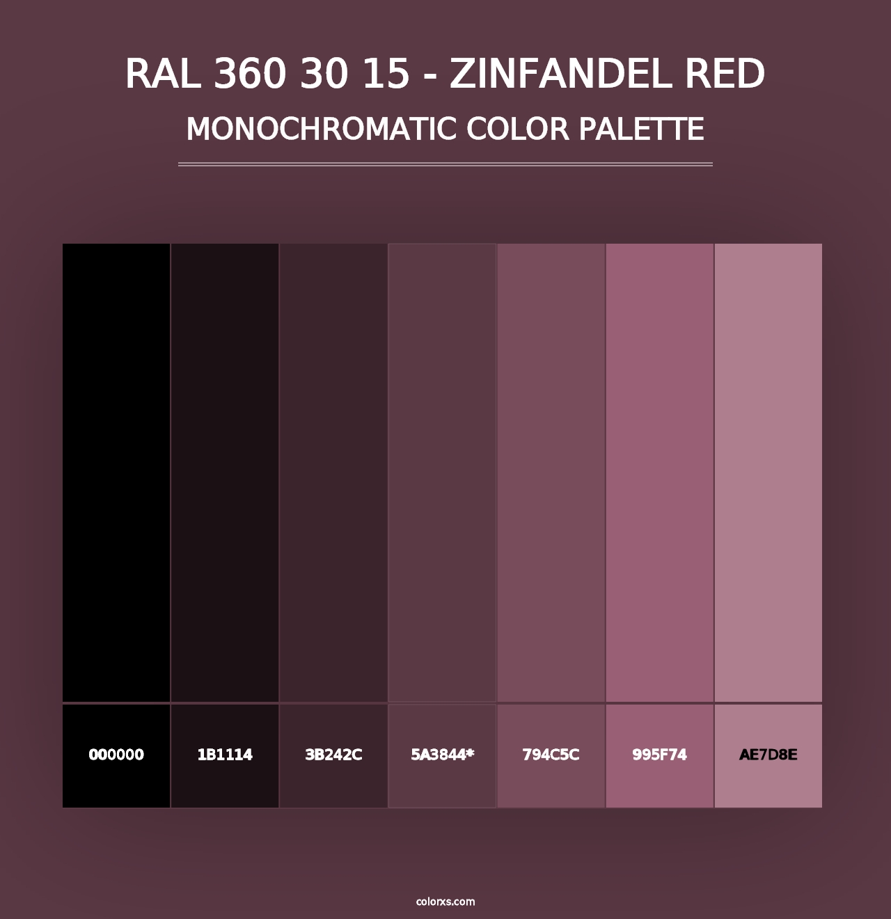 RAL 360 30 15 - Zinfandel Red - Monochromatic Color Palette