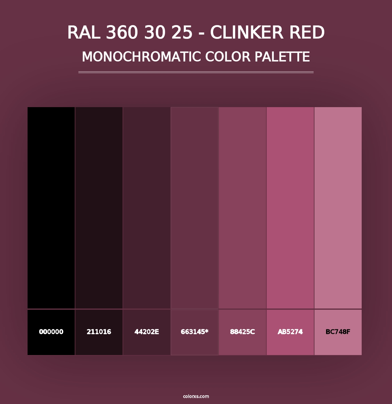 RAL 360 30 25 - Clinker Red - Monochromatic Color Palette