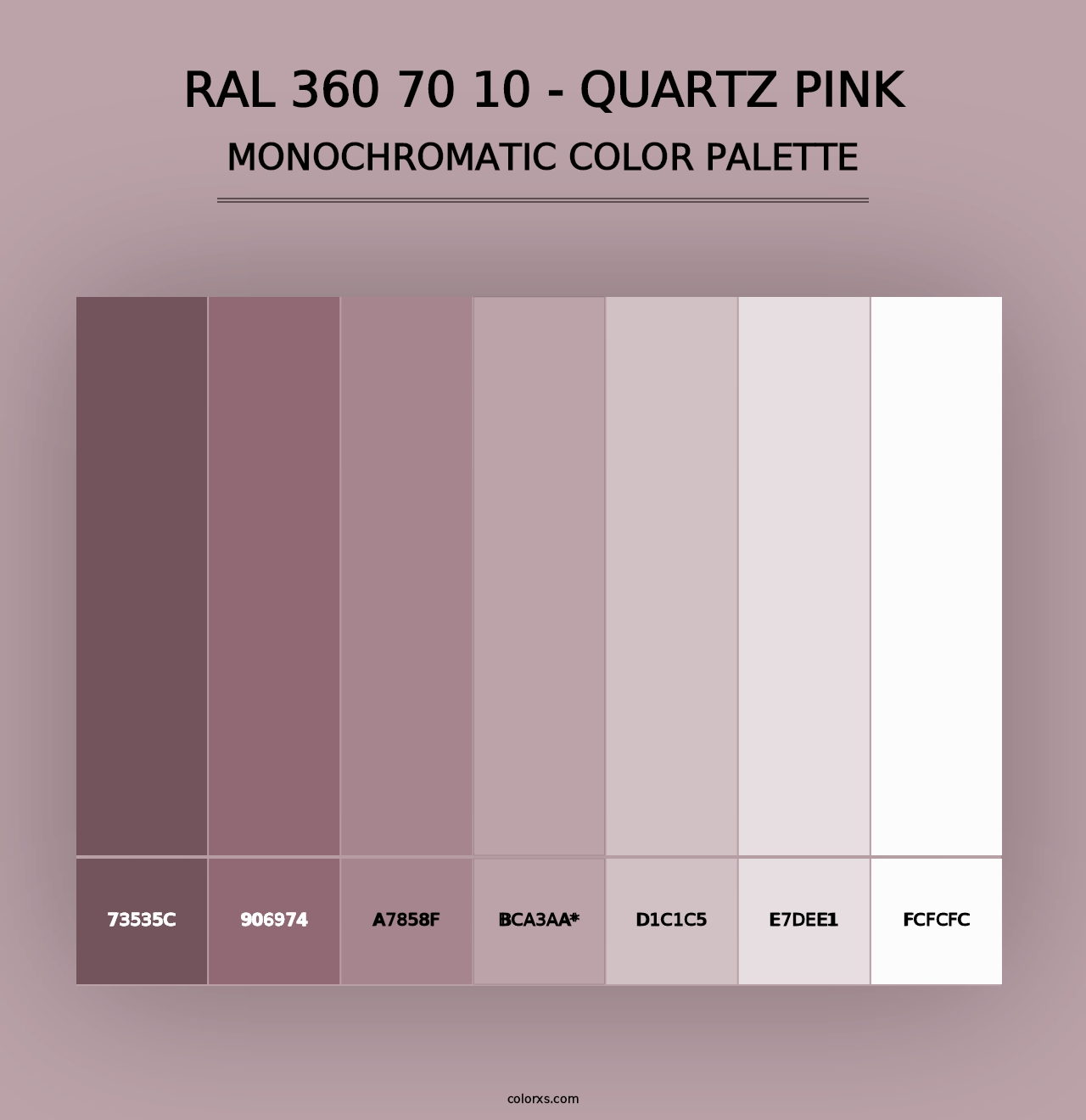 RAL 360 70 10 - Quartz Pink - Monochromatic Color Palette