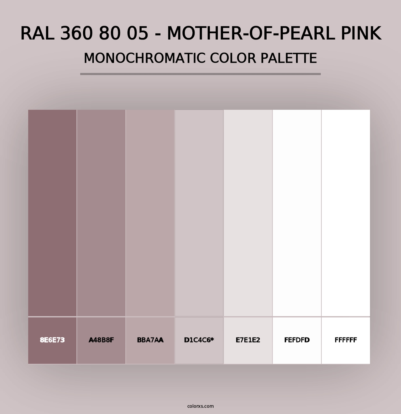 RAL 360 80 05 - Mother-Of-Pearl Pink - Monochromatic Color Palette