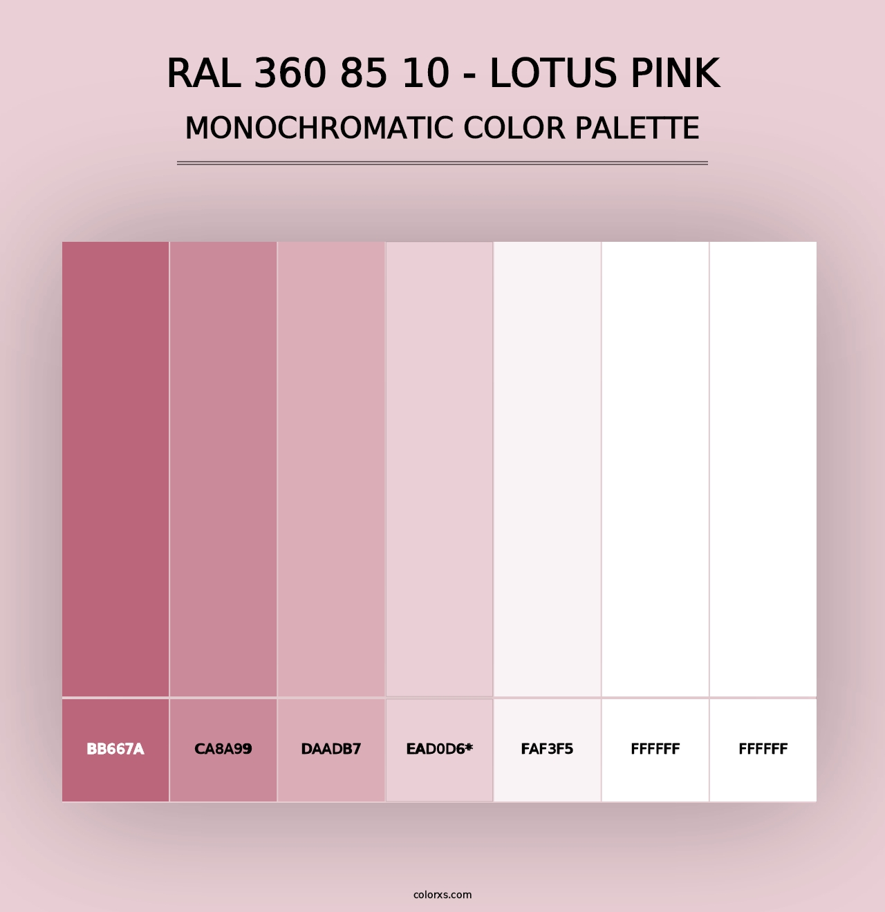 RAL 360 85 10 - Lotus Pink - Monochromatic Color Palette