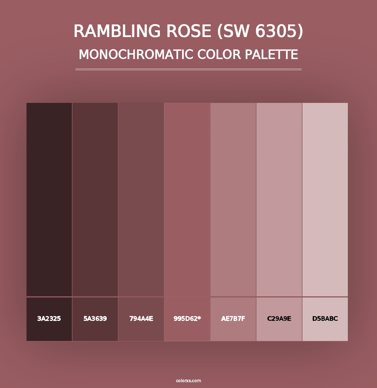 Rambling Rose (SW 6305) - Monochromatic Color Palette