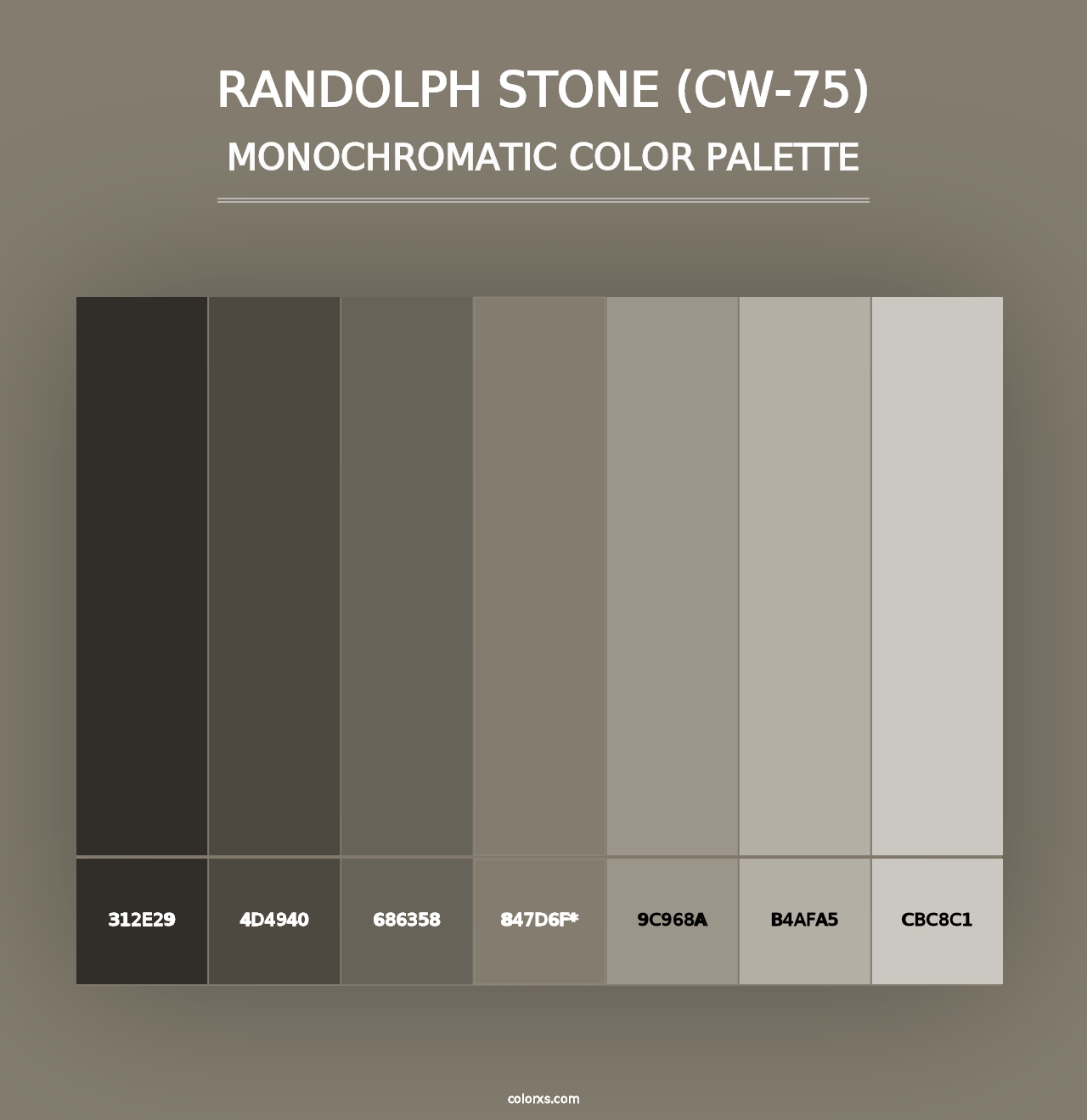 Randolph Stone (CW-75) - Monochromatic Color Palette