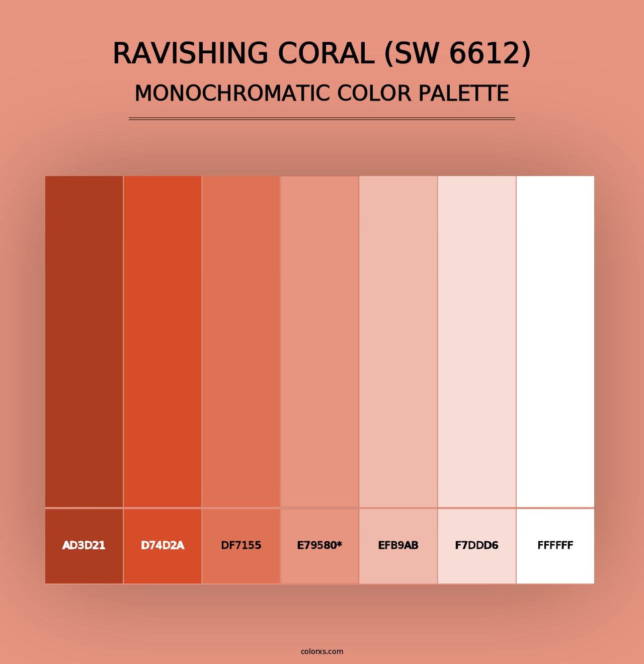 Ravishing Coral (SW 6612) - Monochromatic Color Palette