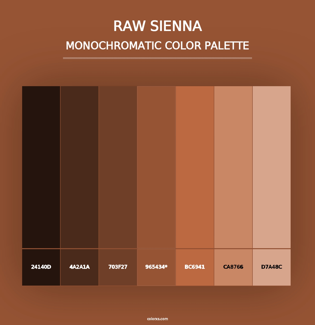 Raw Sienna - Monochromatic Color Palette