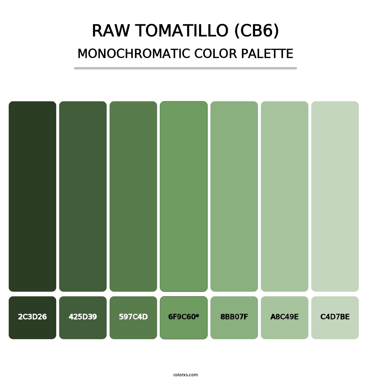 Raw Tomatillo (CB6) - Monochromatic Color Palette