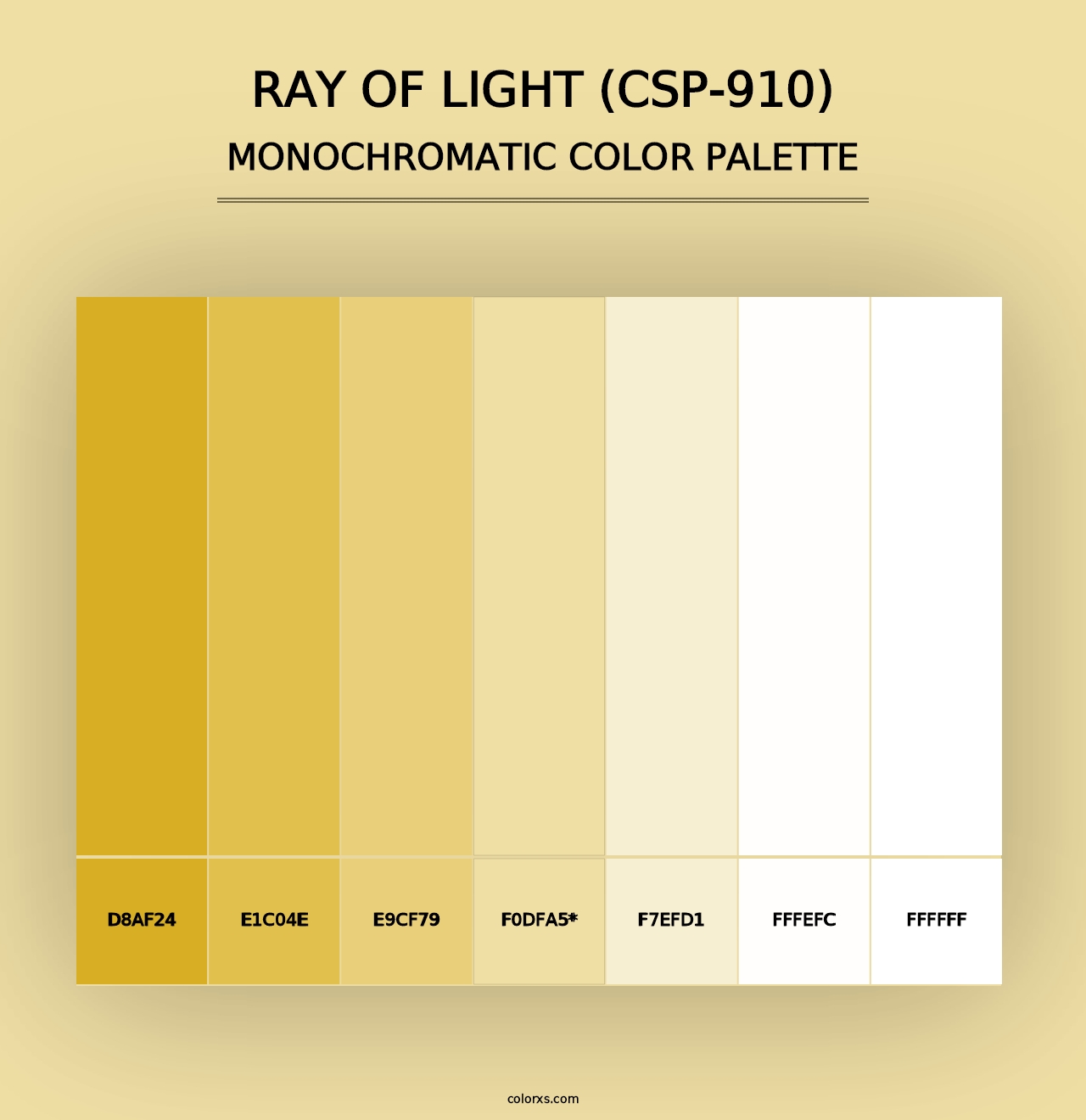 Ray of Light (CSP-910) - Monochromatic Color Palette