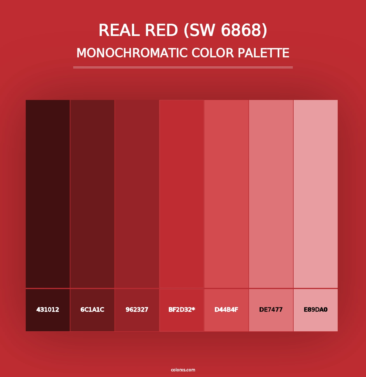 Real Red (SW 6868) - Monochromatic Color Palette