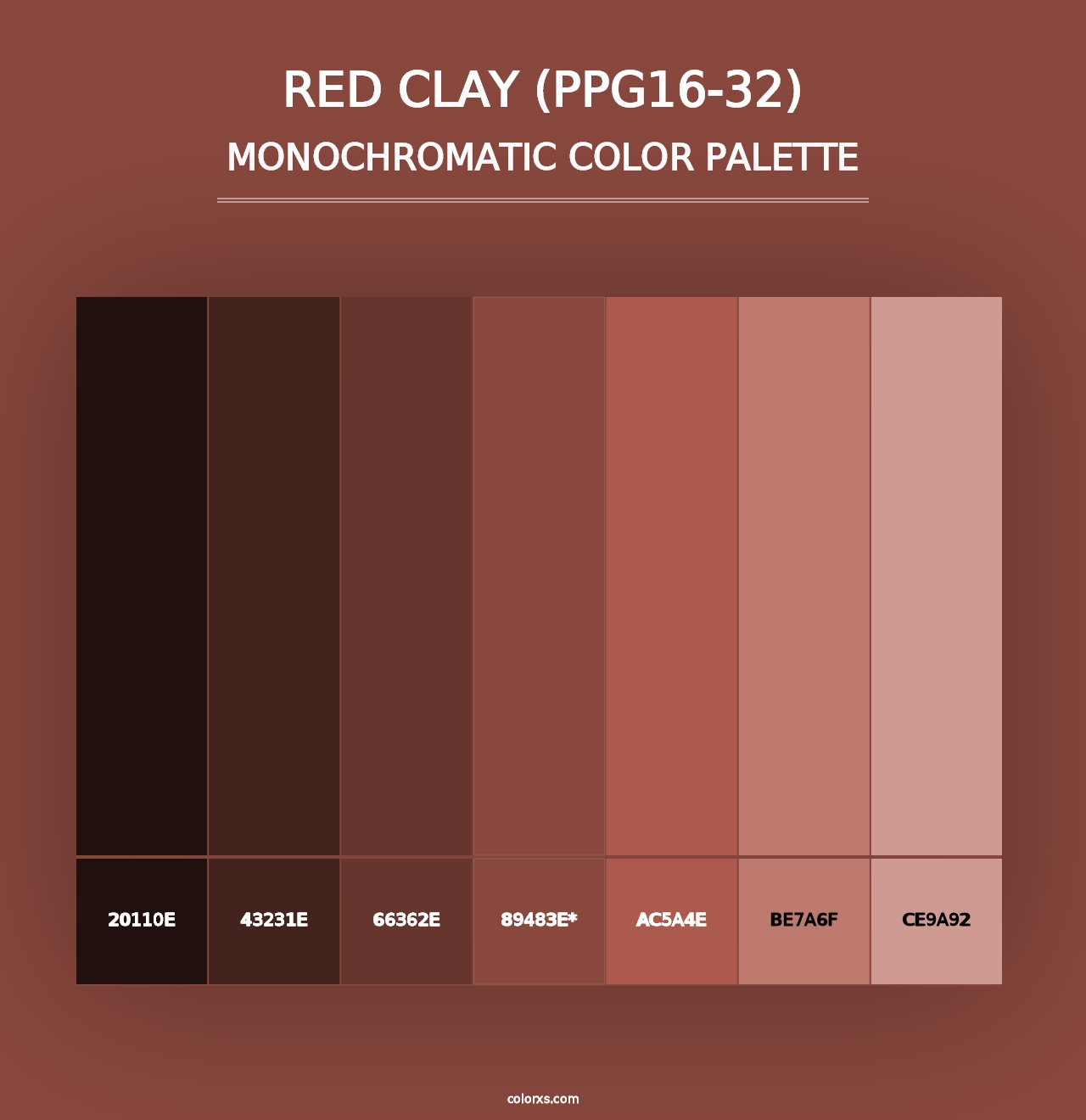 Red Clay (PPG16-32) - Monochromatic Color Palette