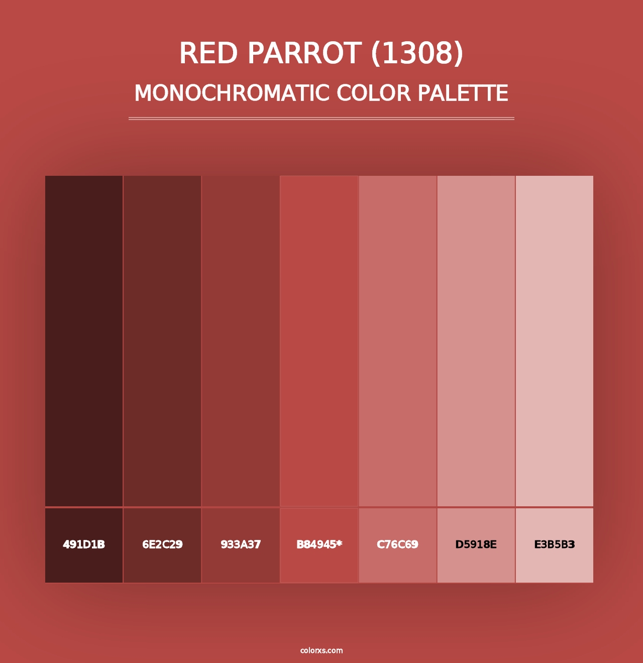 Red Parrot (1308) - Monochromatic Color Palette