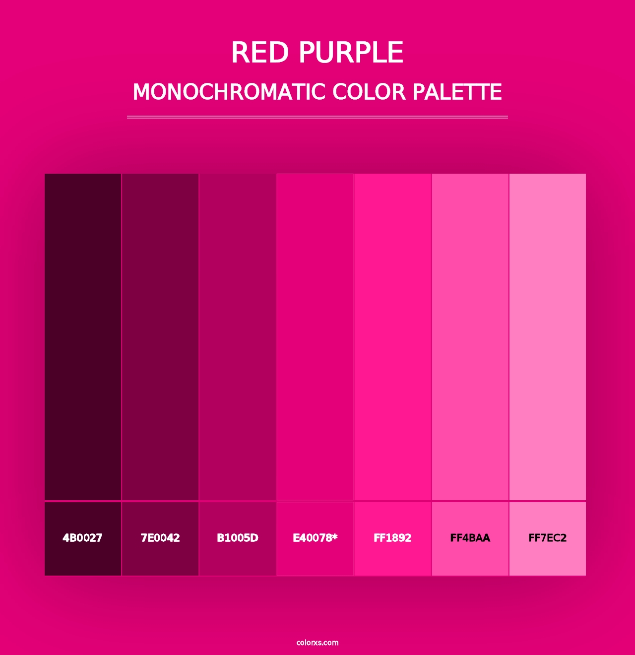 Red Purple - Monochromatic Color Palette