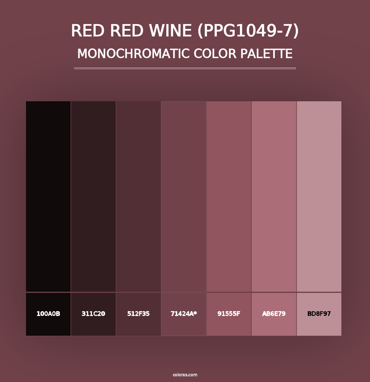 Red Red Wine (PPG1049-7) - Monochromatic Color Palette