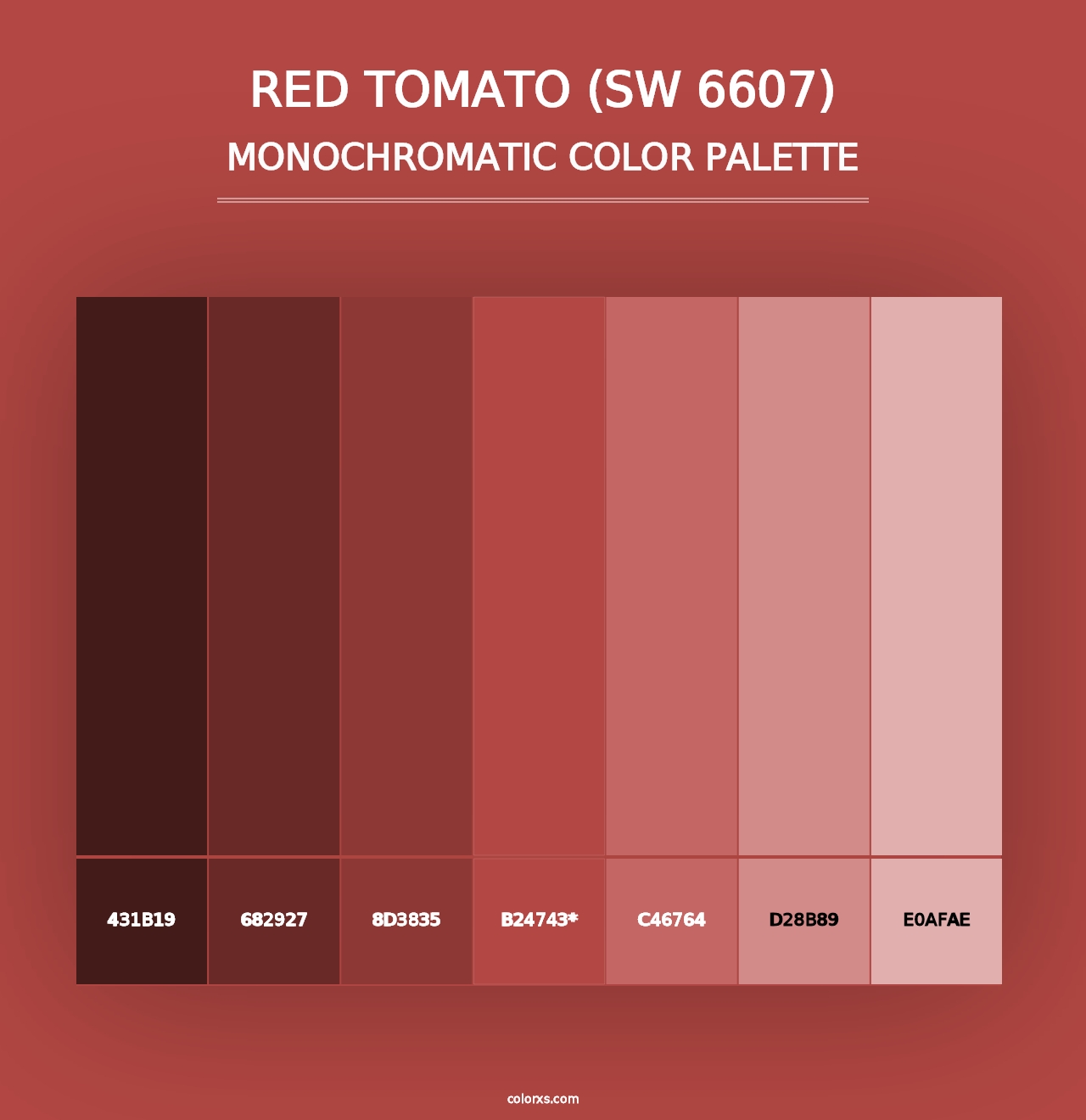 Red Tomato (SW 6607) - Monochromatic Color Palette