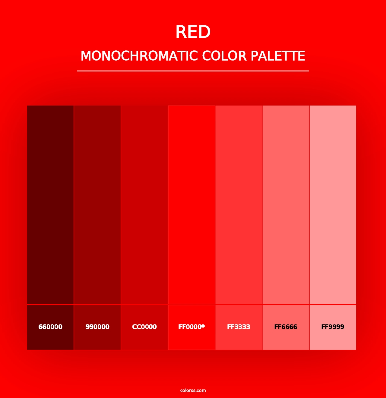 Red - Monochromatic Color Palette