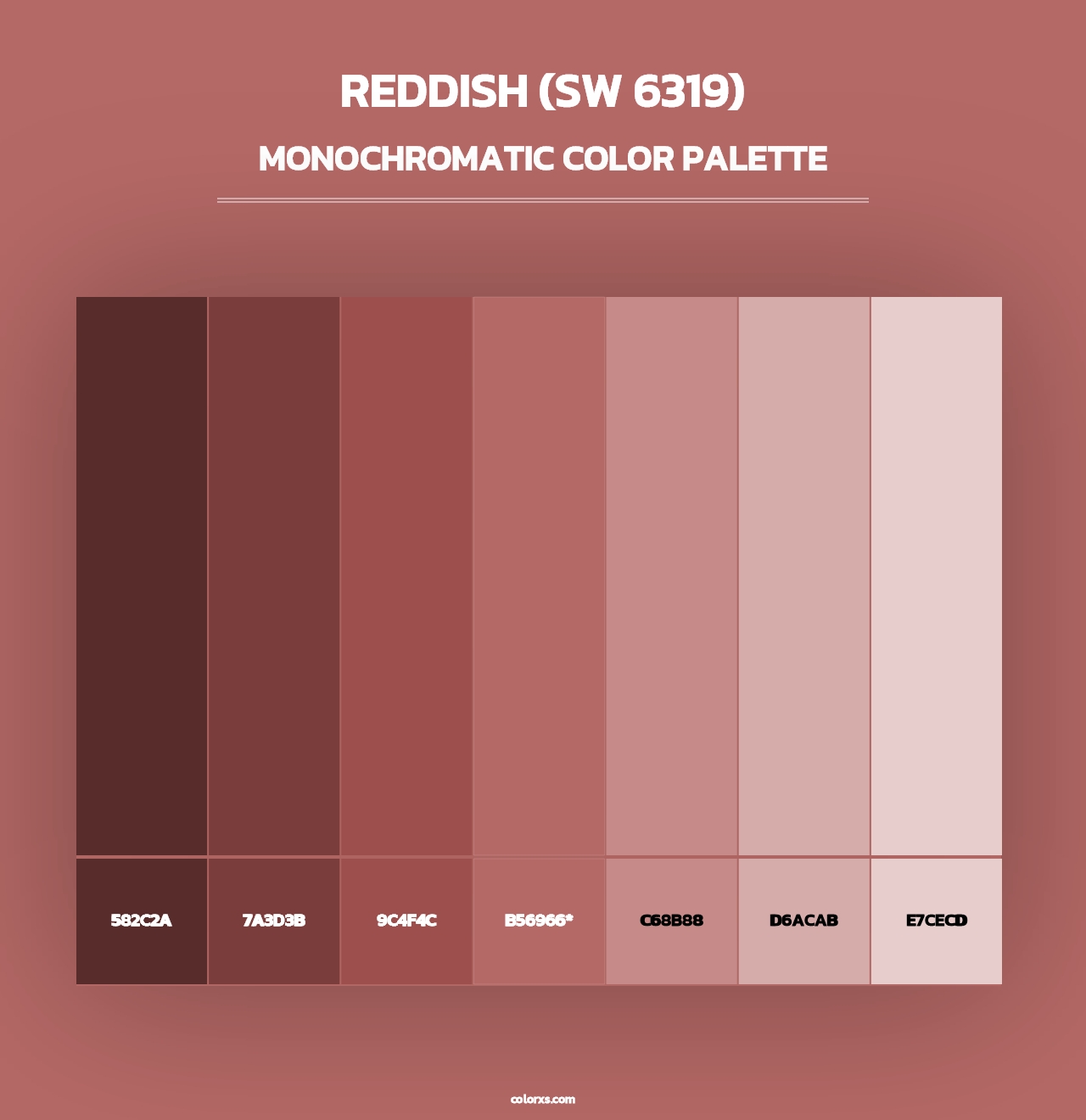 Reddish (SW 6319) - Monochromatic Color Palette