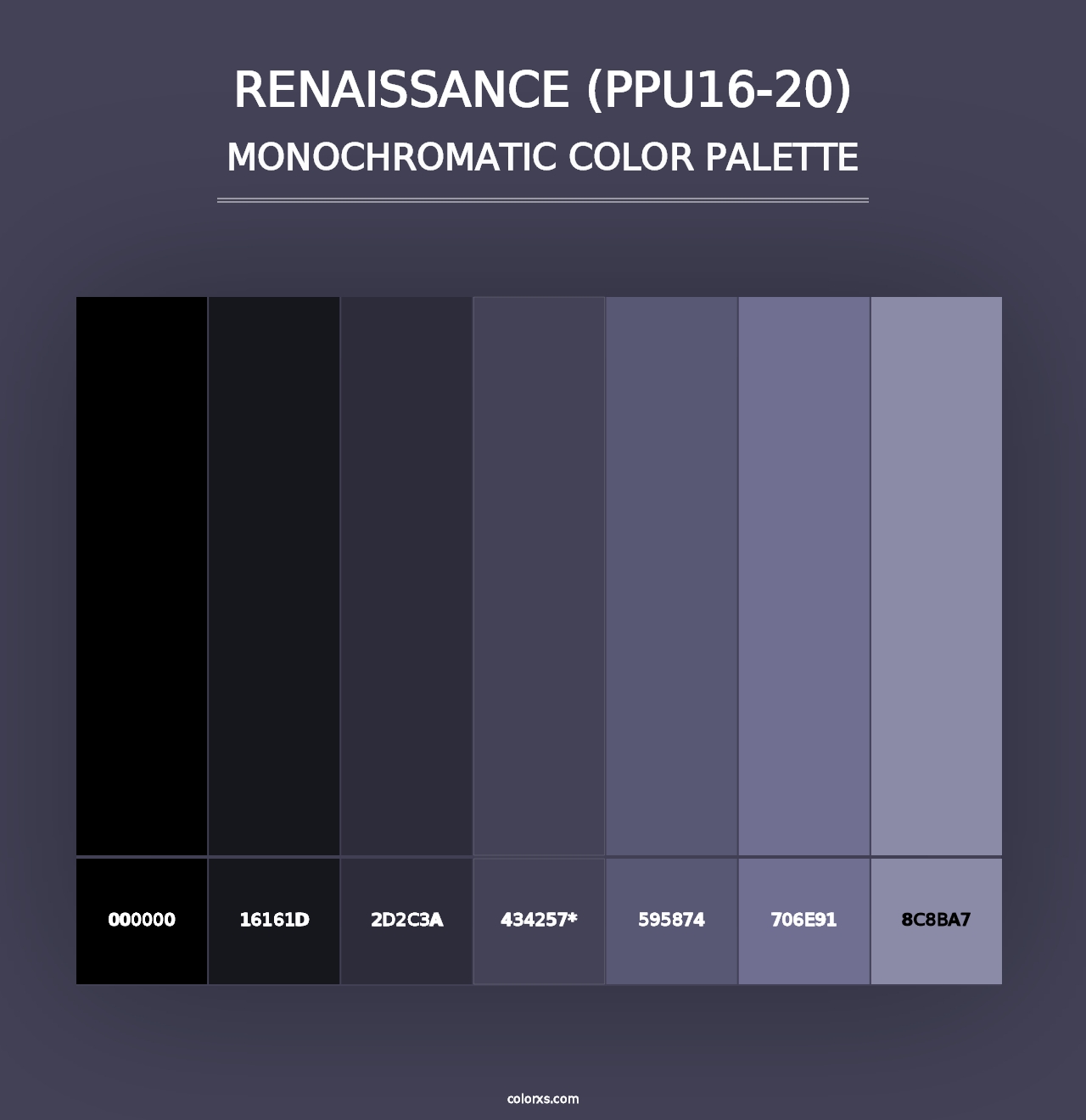 Renaissance (PPU16-20) - Monochromatic Color Palette