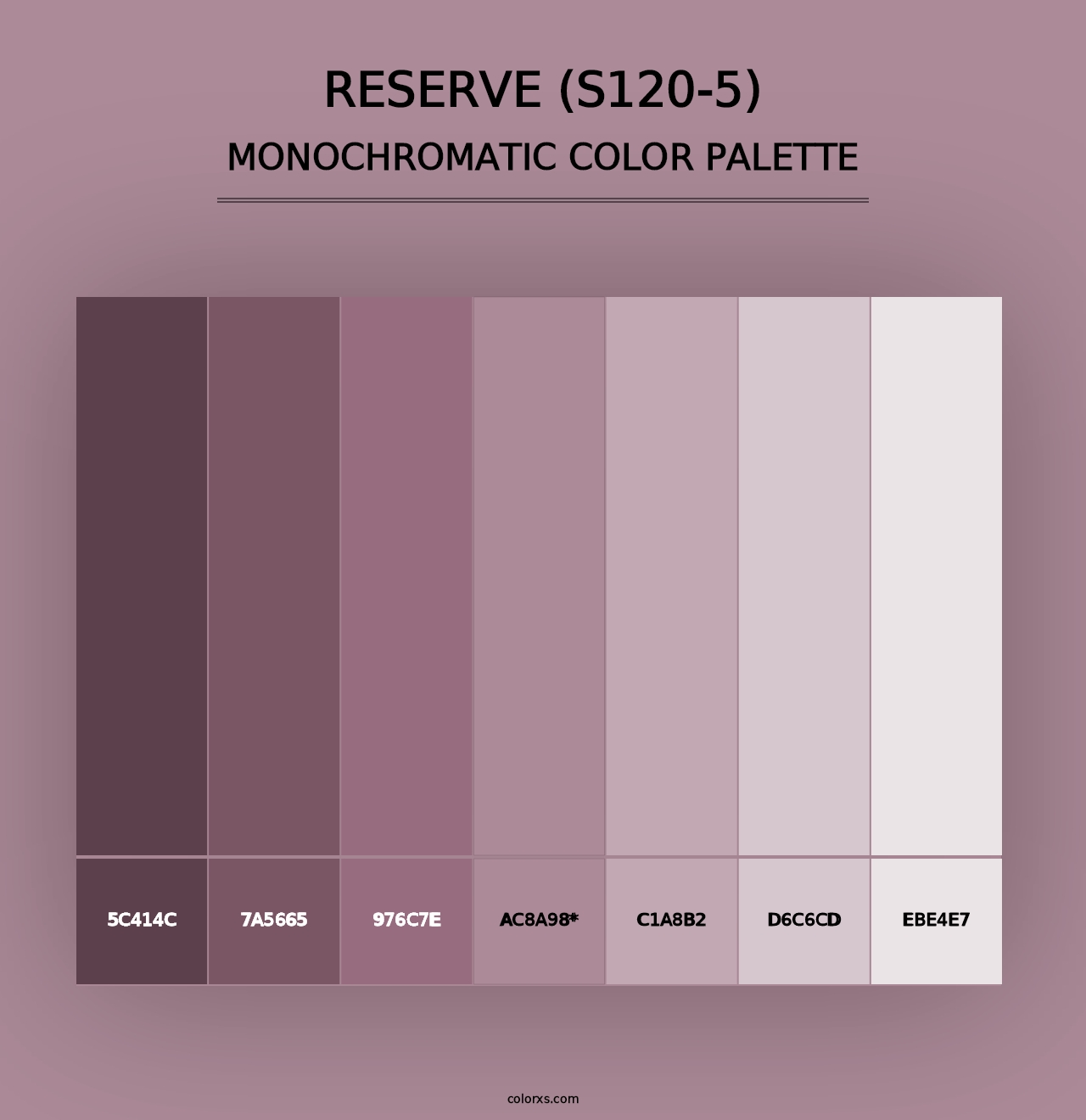 Reserve (S120-5) - Monochromatic Color Palette