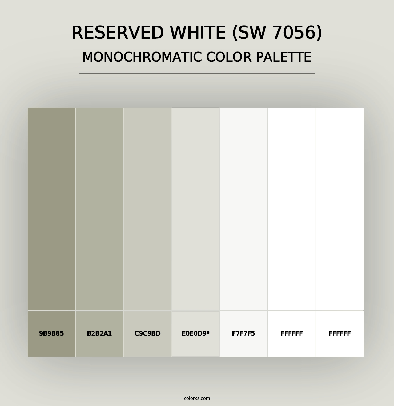 Reserved White (SW 7056) - Monochromatic Color Palette