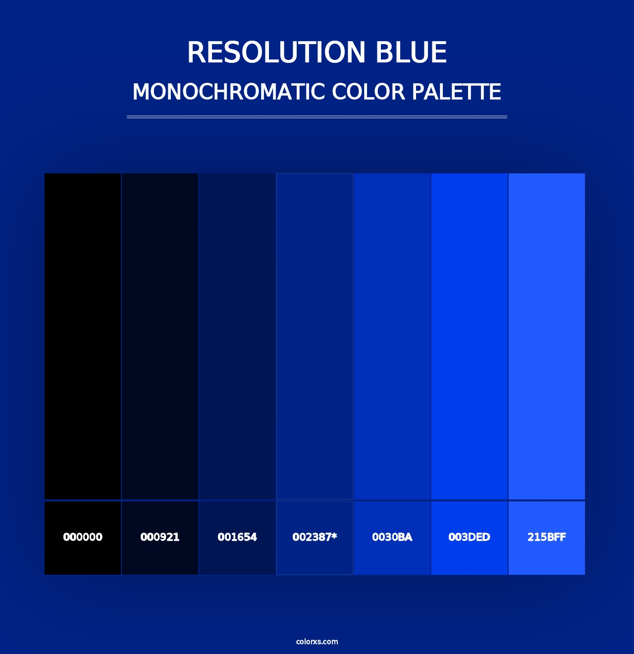 Resolution Blue - Monochromatic Color Palette