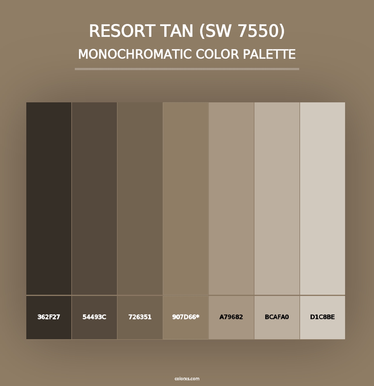 Resort Tan (SW 7550) - Monochromatic Color Palette