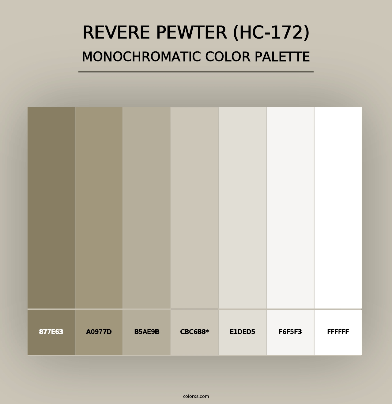 Revere Pewter (HC-172) - Monochromatic Color Palette