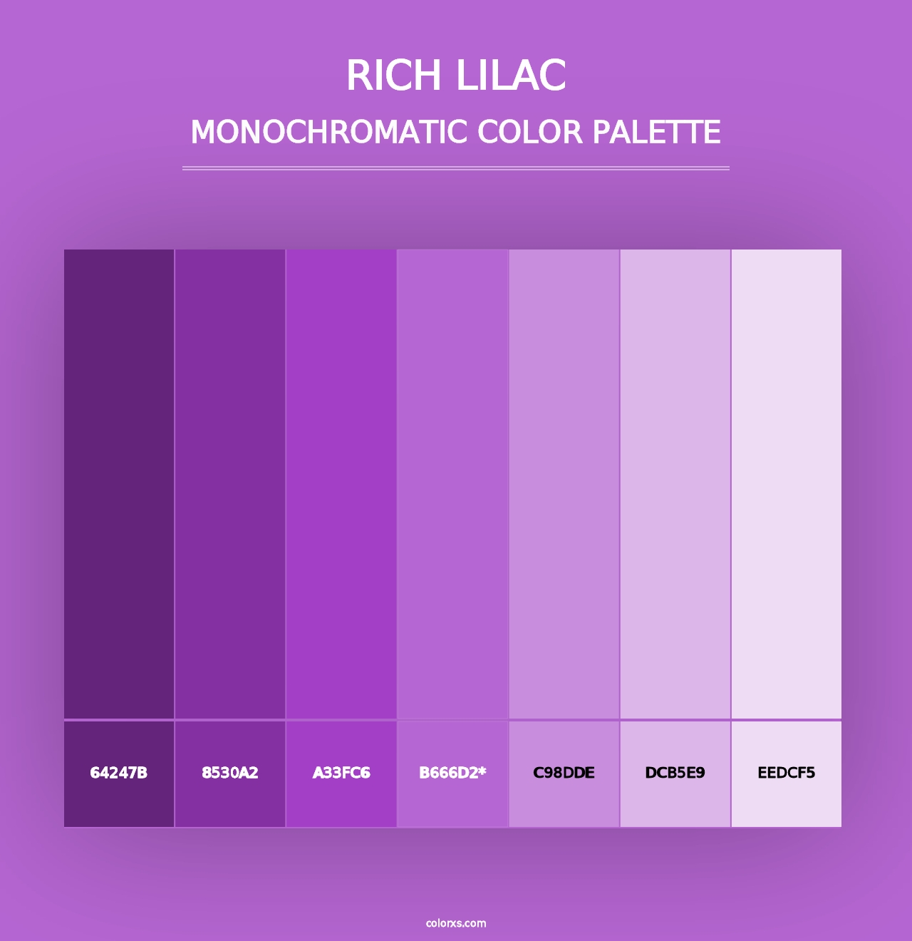 Rich Lilac - Monochromatic Color Palette