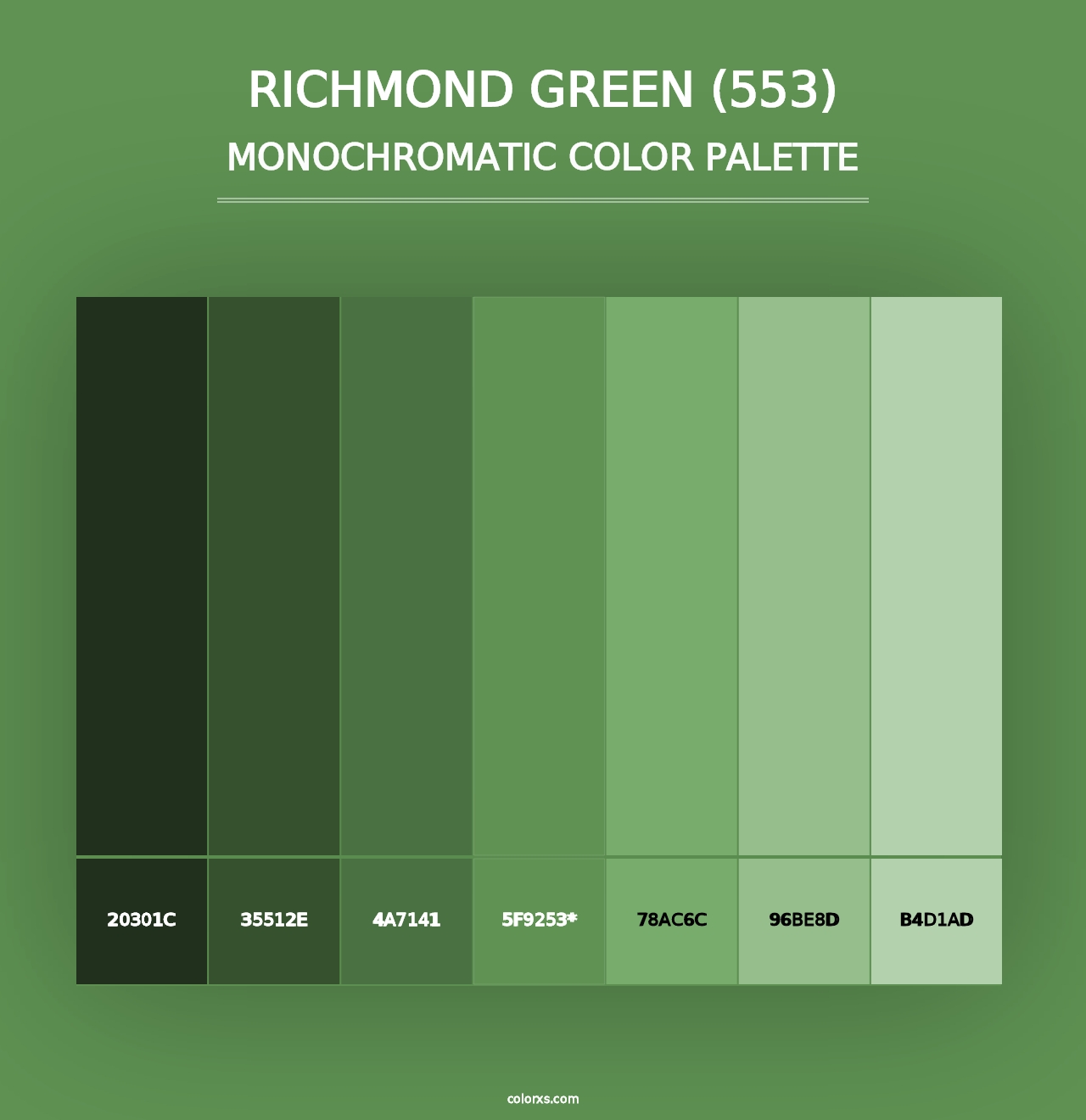 Richmond Green (553) - Monochromatic Color Palette