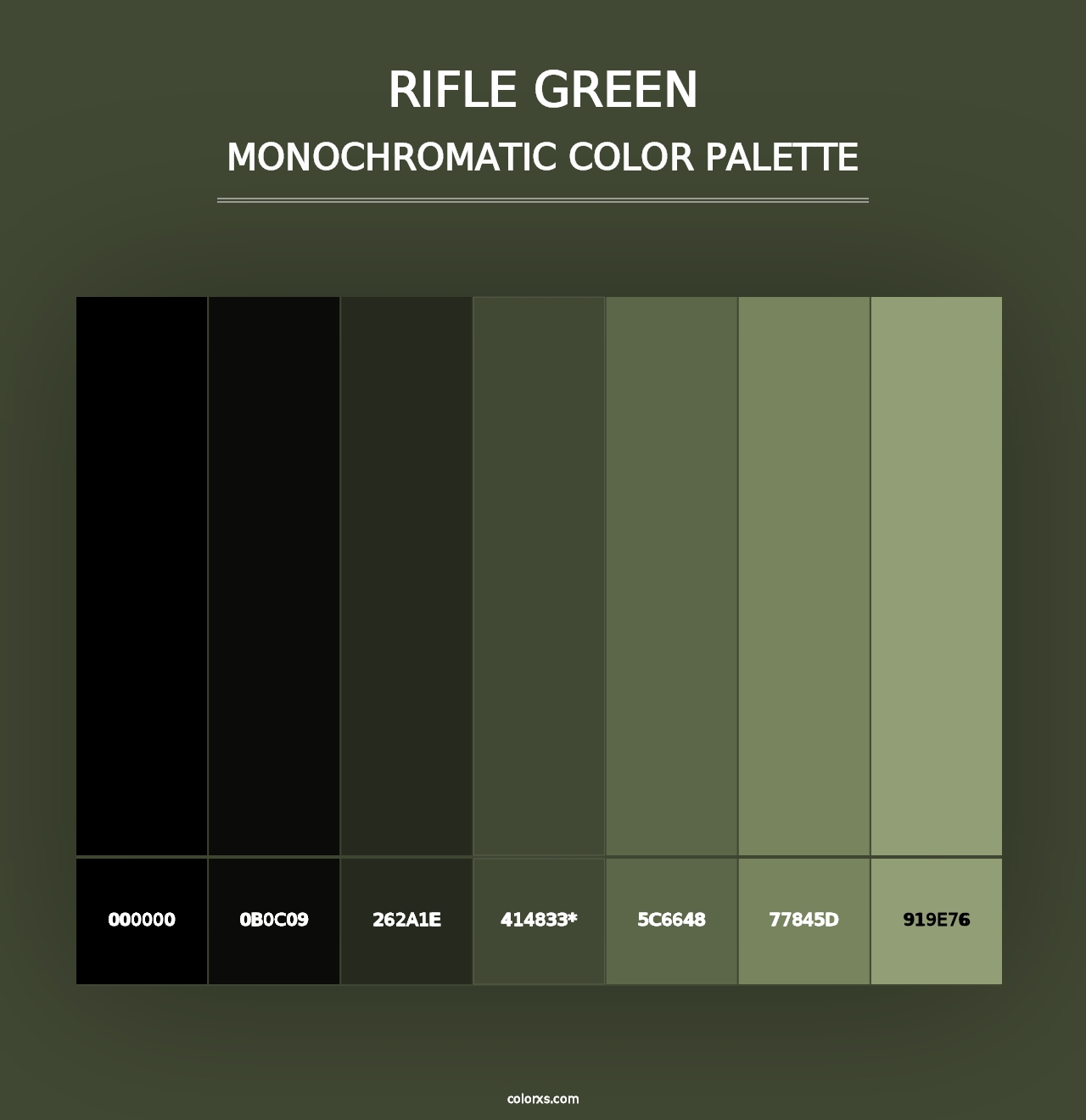 Rifle Green - Monochromatic Color Palette