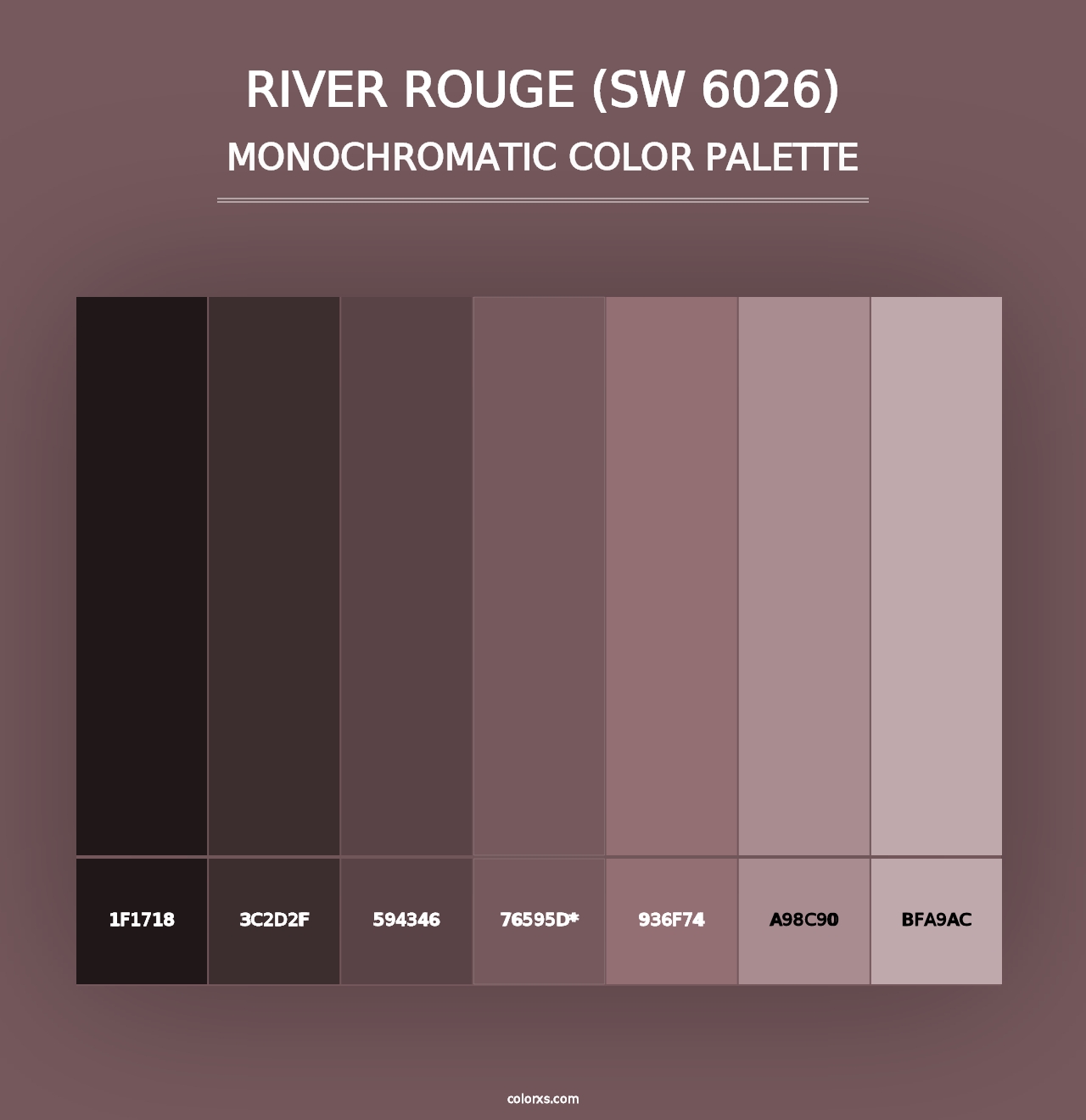 River Rouge (SW 6026) - Monochromatic Color Palette