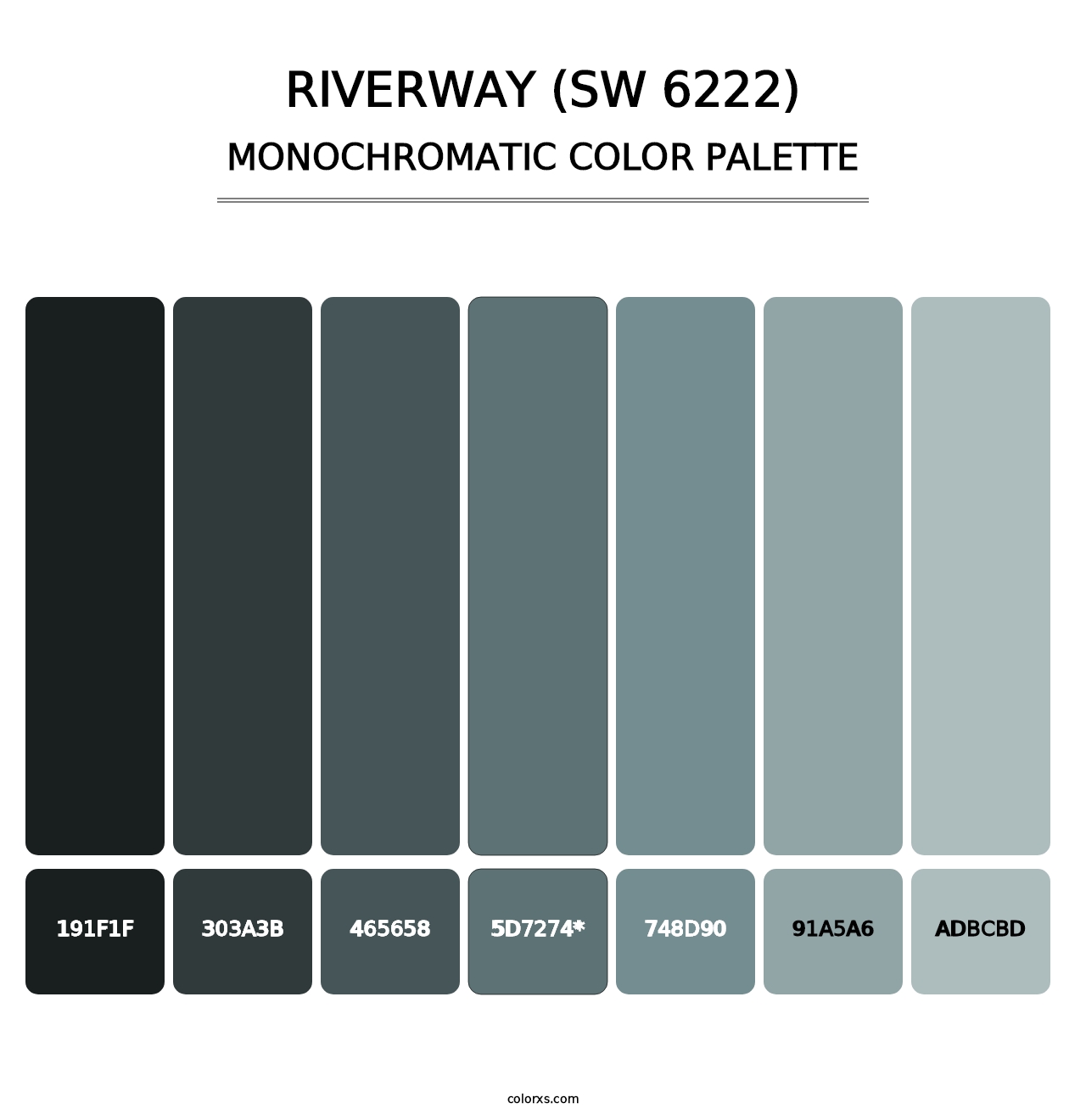 Riverway (SW 6222) - Monochromatic Color Palette