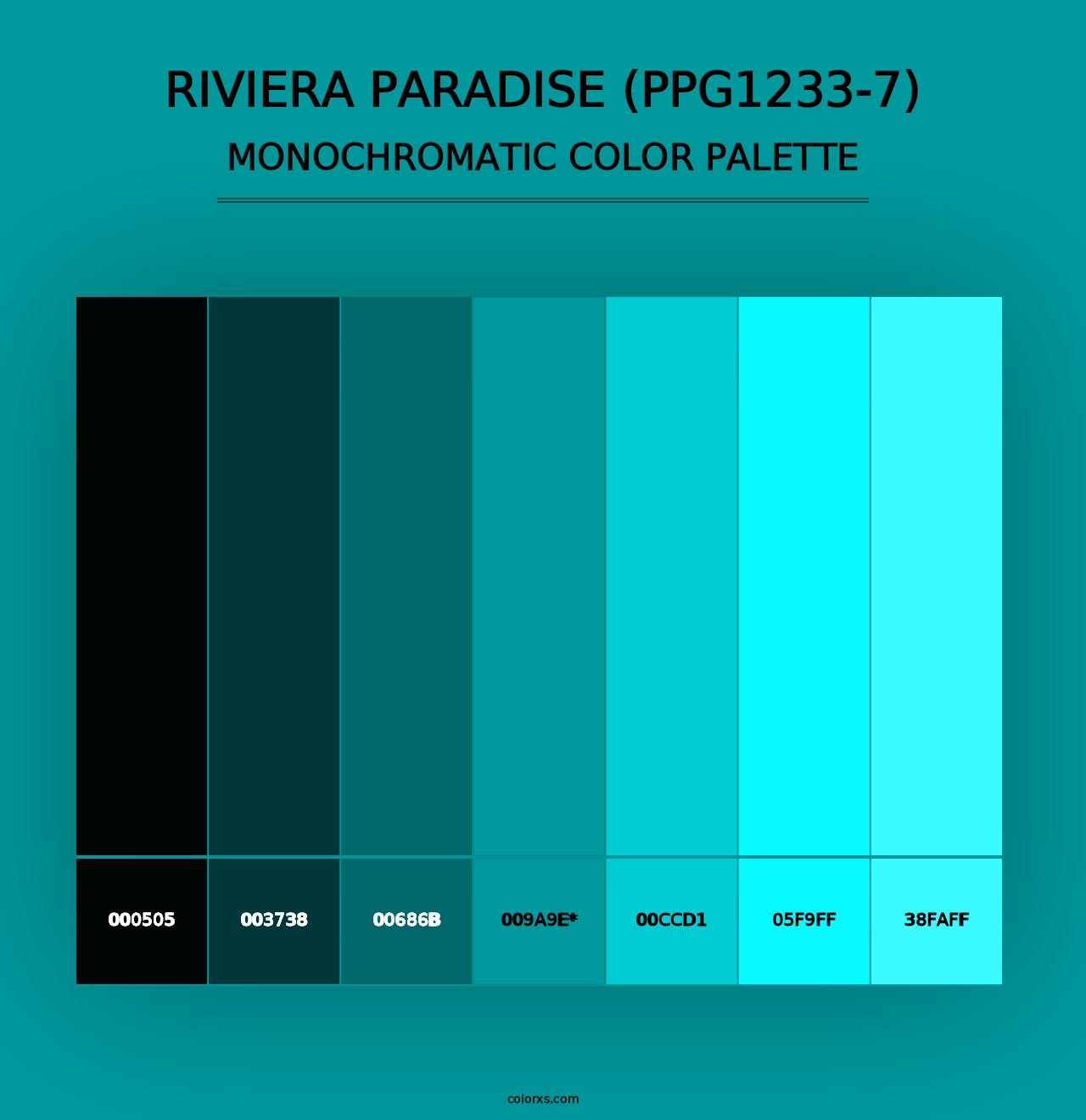 Riviera Paradise (PPG1233-7) - Monochromatic Color Palette