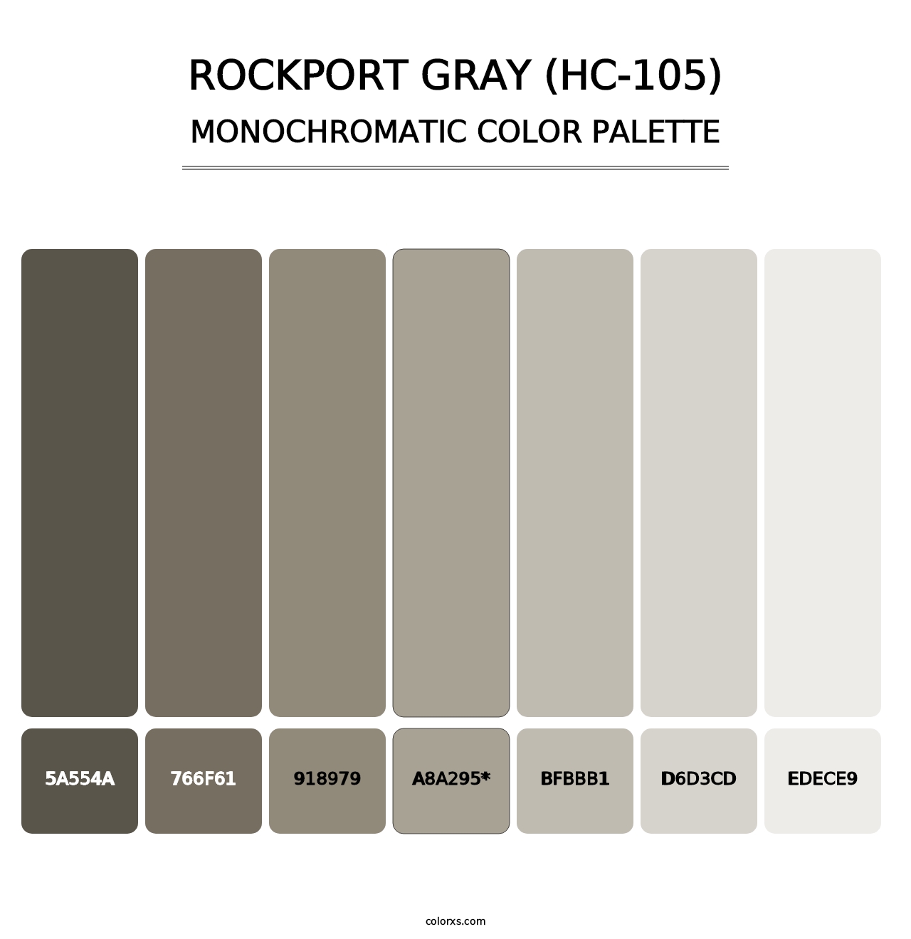 Rockport Gray (HC-105) - Monochromatic Color Palette