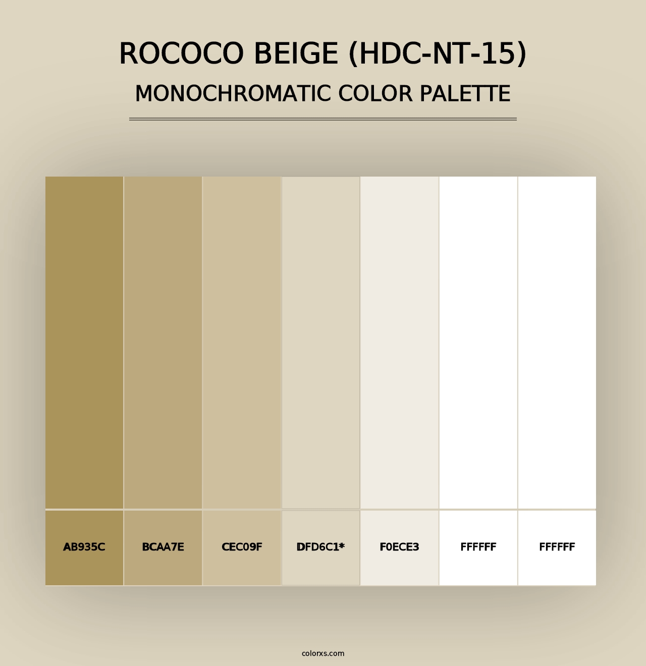 Rococo Beige (HDC-NT-15) - Monochromatic Color Palette