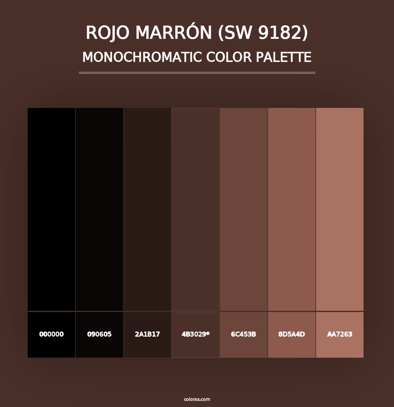 Rojo Marrón (SW 9182) - Monochromatic Color Palette