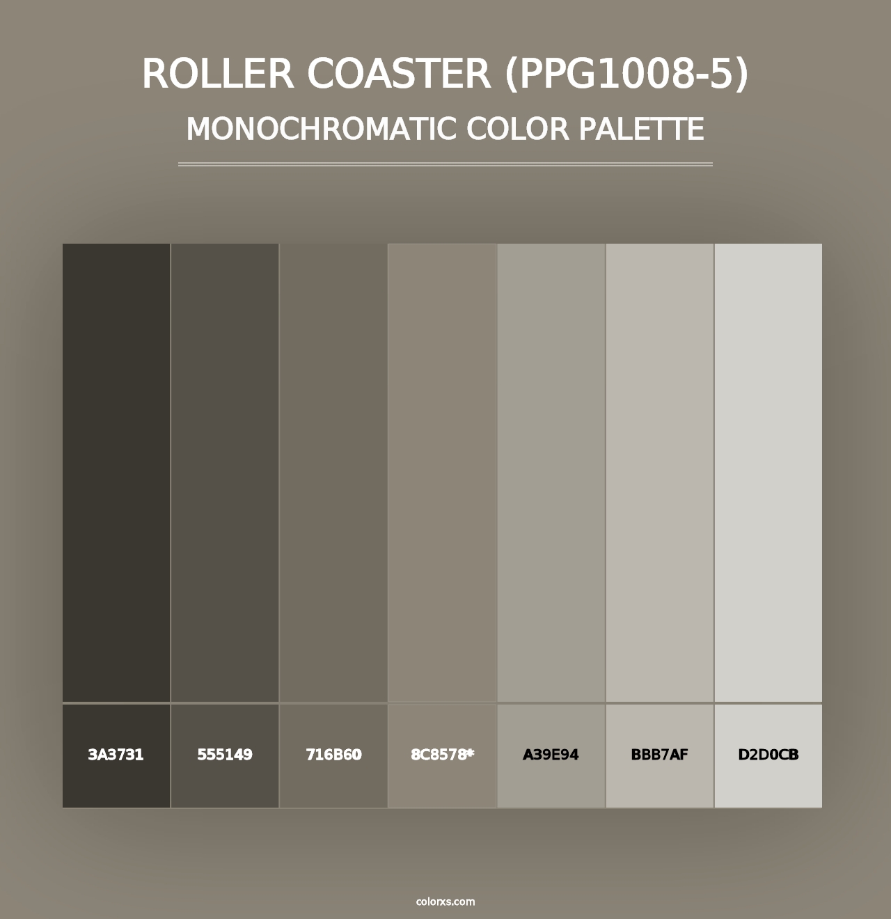 Roller Coaster (PPG1008-5) - Monochromatic Color Palette