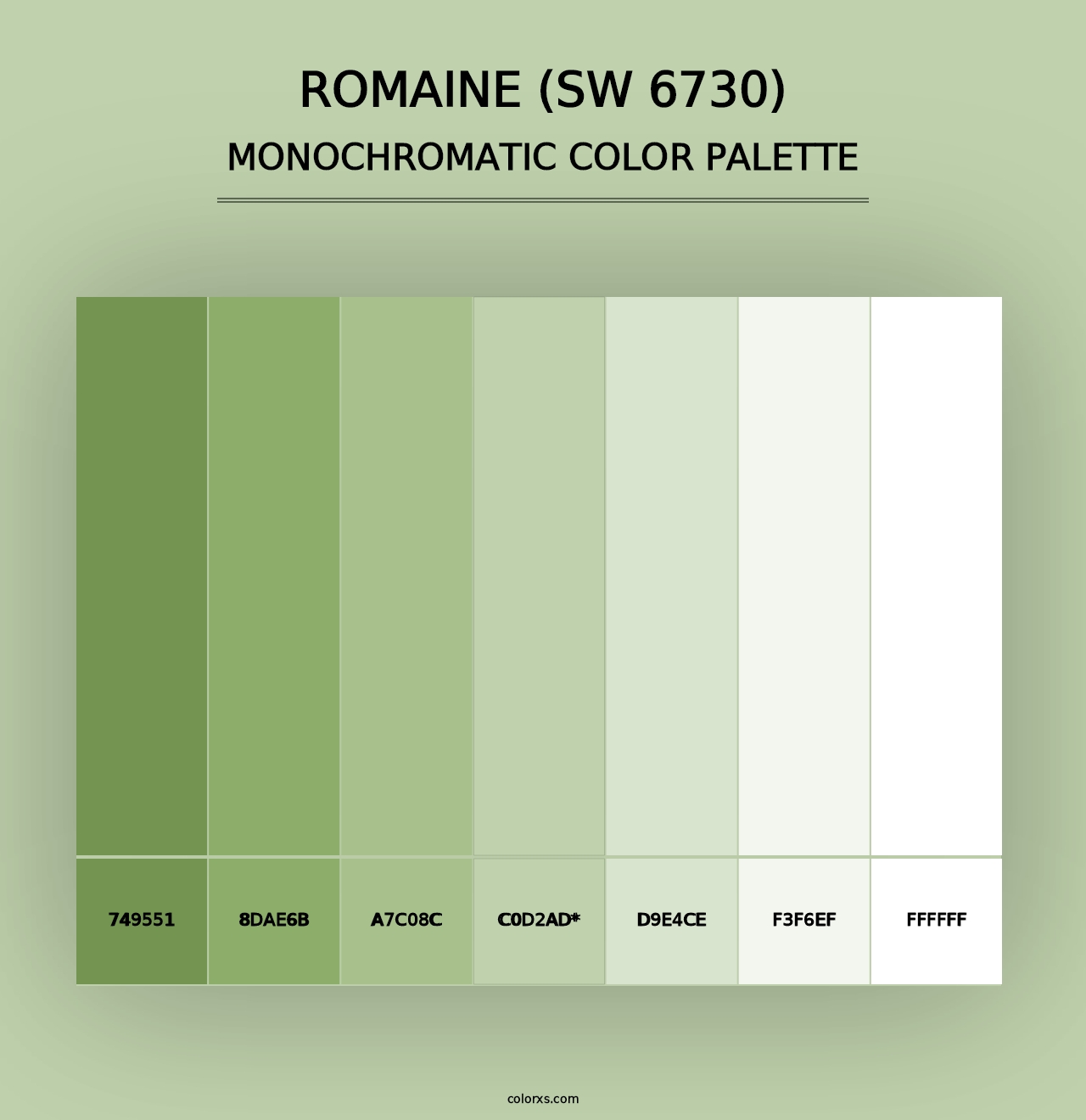 Romaine (SW 6730) - Monochromatic Color Palette