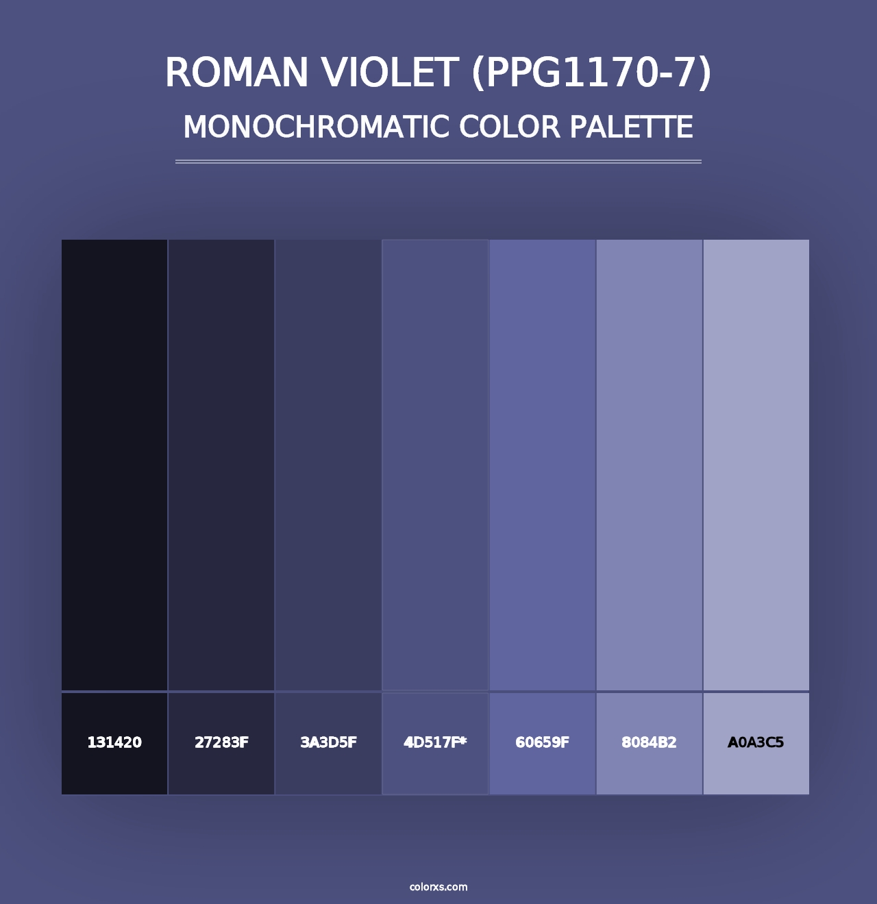 Roman Violet (PPG1170-7) - Monochromatic Color Palette