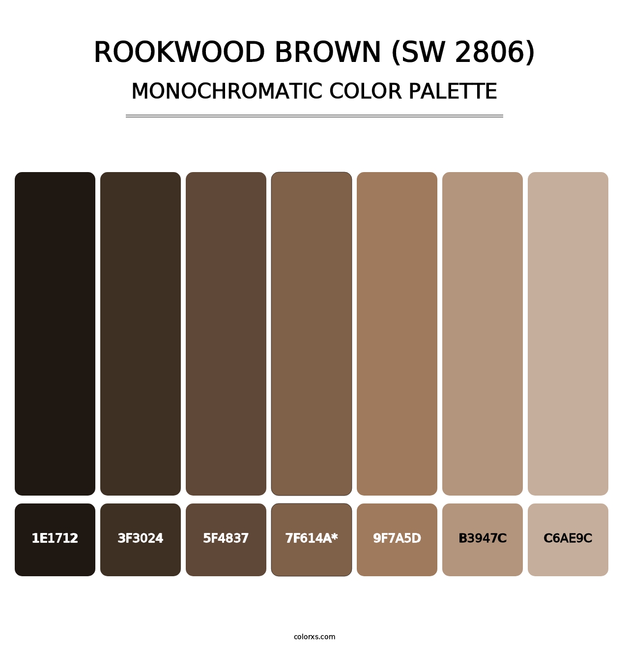 Rookwood Brown (SW 2806) - Monochromatic Color Palette