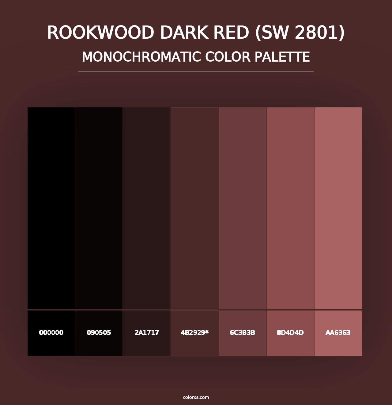 Rookwood Dark Red (SW 2801) - Monochromatic Color Palette