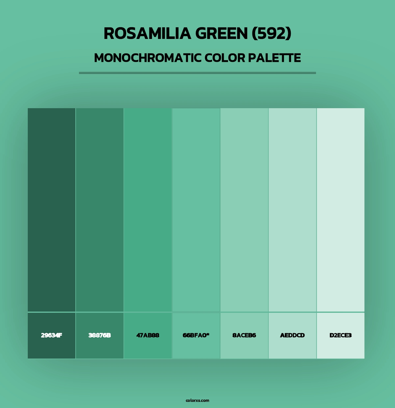 Rosamilia Green (592) - Monochromatic Color Palette