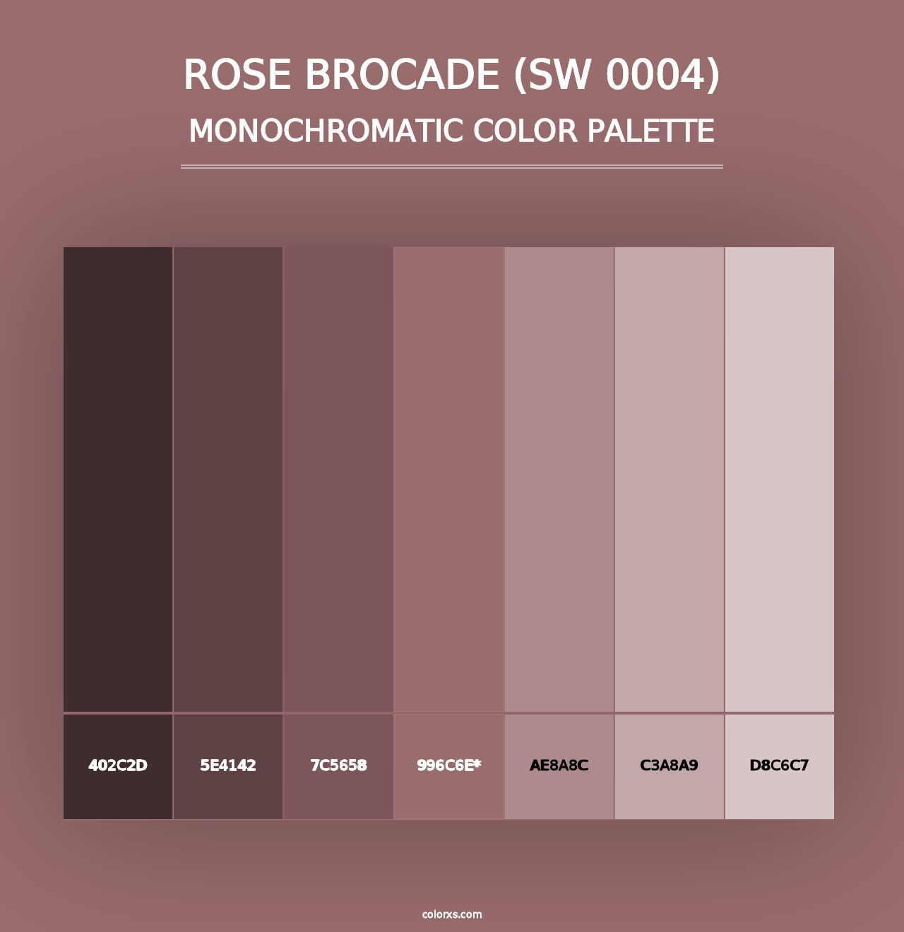 Rose Brocade (SW 0004) - Monochromatic Color Palette