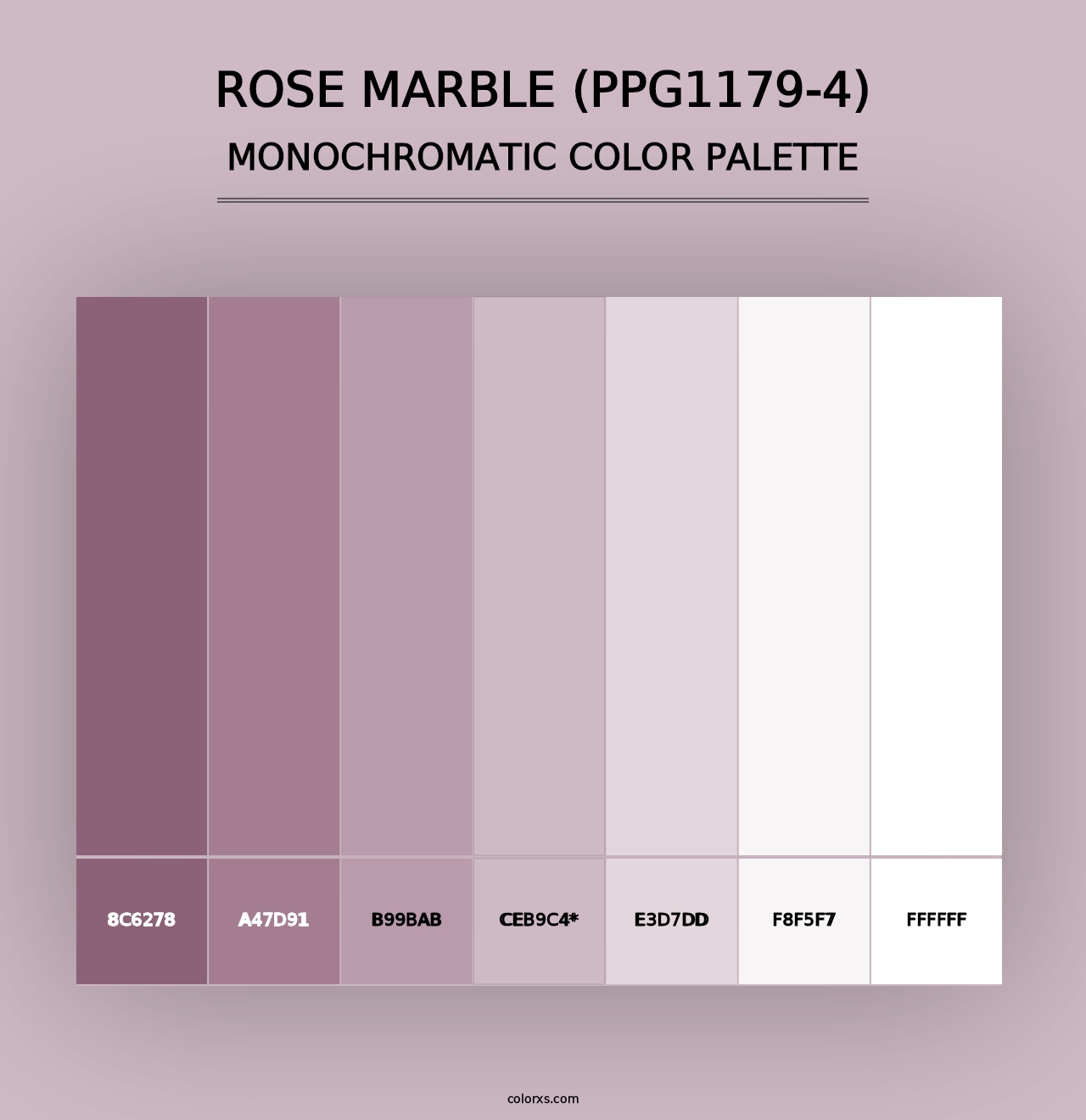 Rose Marble (PPG1179-4) - Monochromatic Color Palette