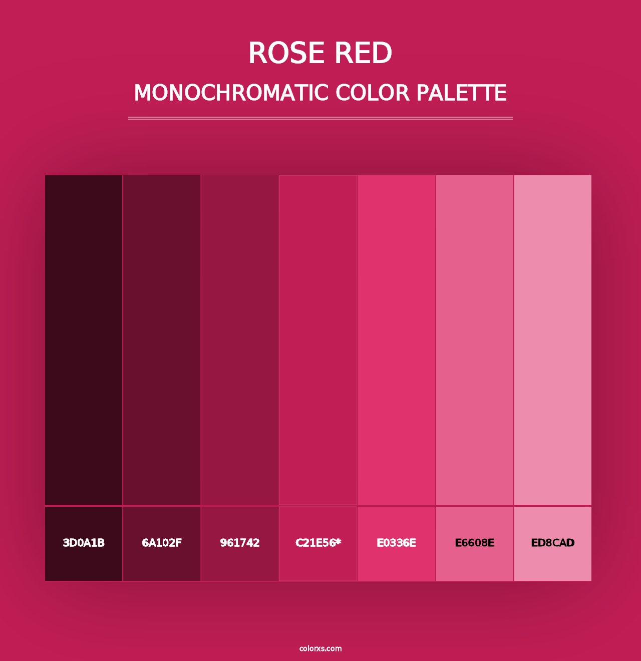 Rose Red - Monochromatic Color Palette