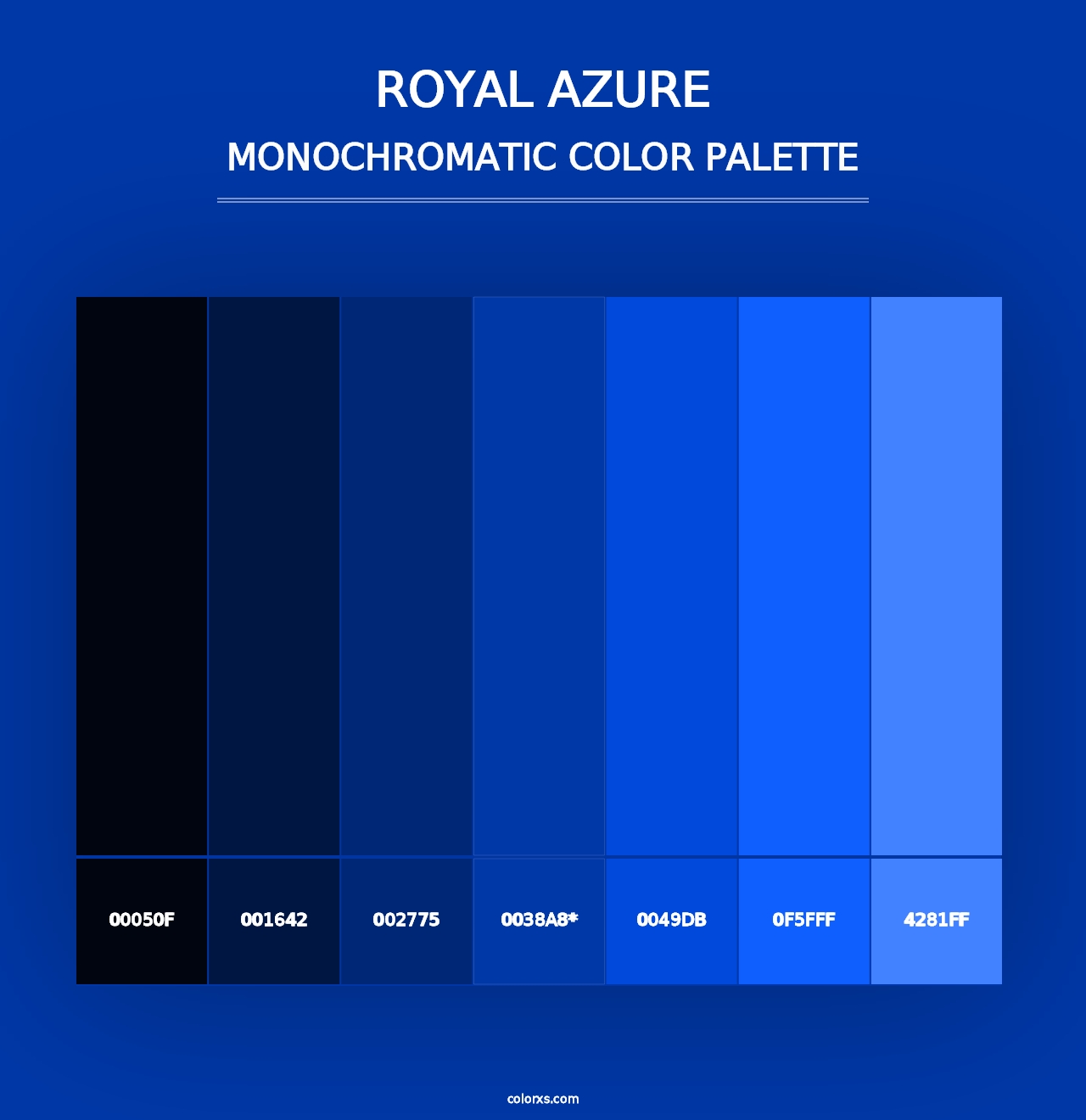 Royal Azure - Monochromatic Color Palette