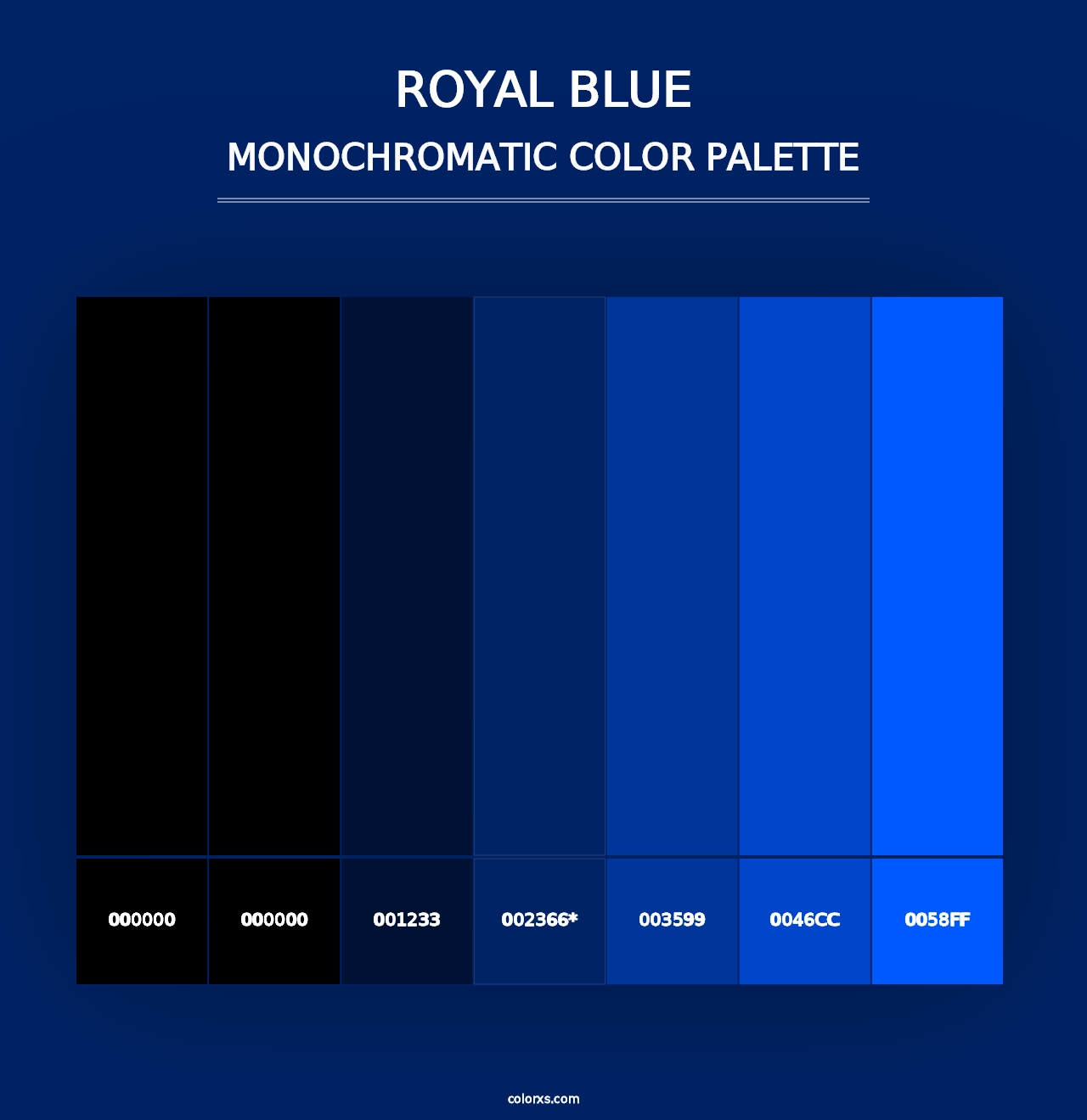 Royal Blue - Monochromatic Color Palette