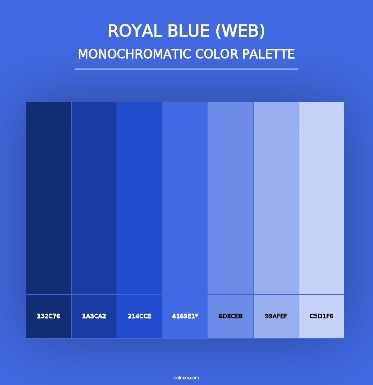 Royal Blue (web) - Monochromatic Color Palette