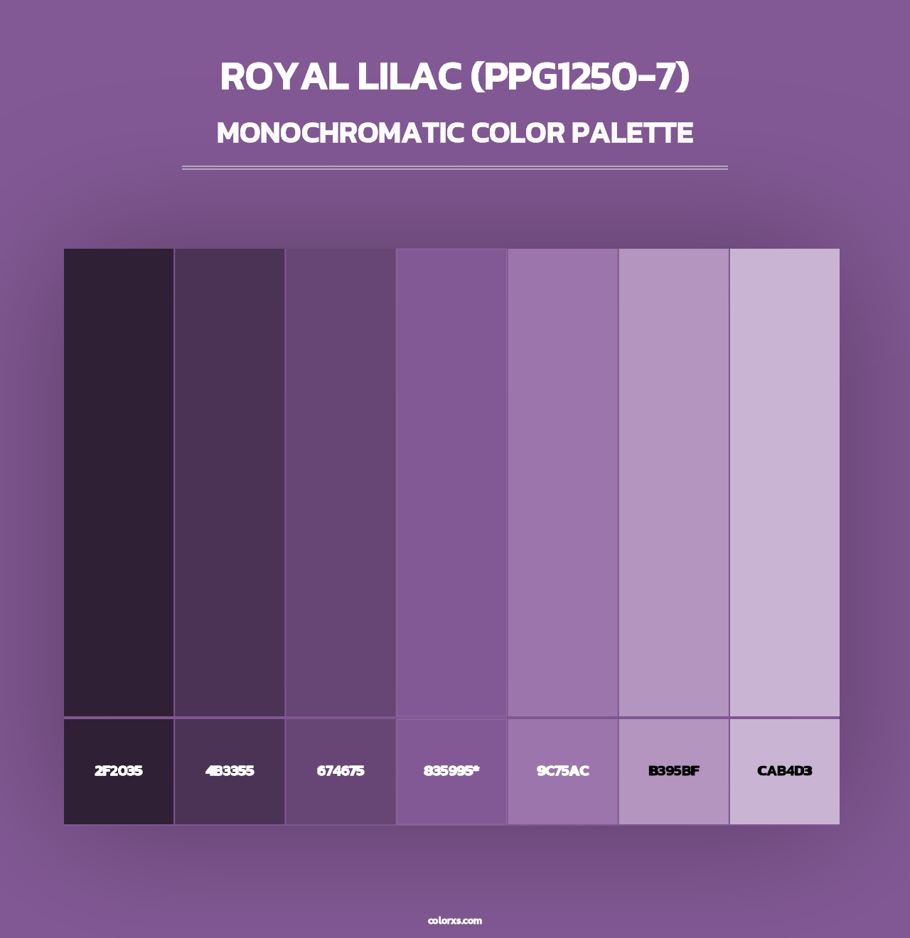 Royal Lilac (PPG1250-7) - Monochromatic Color Palette