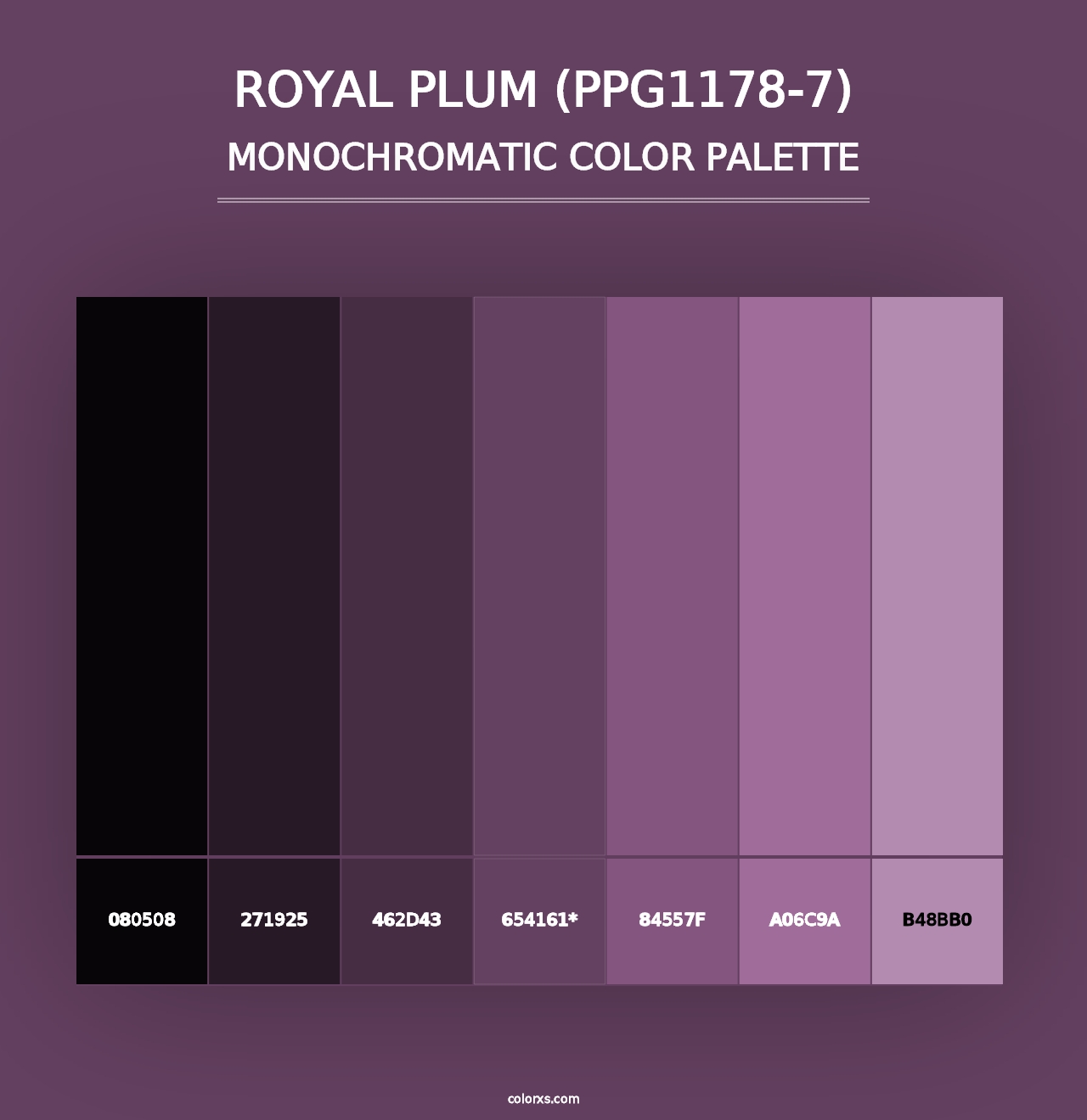 Royal Plum (PPG1178-7) - Monochromatic Color Palette